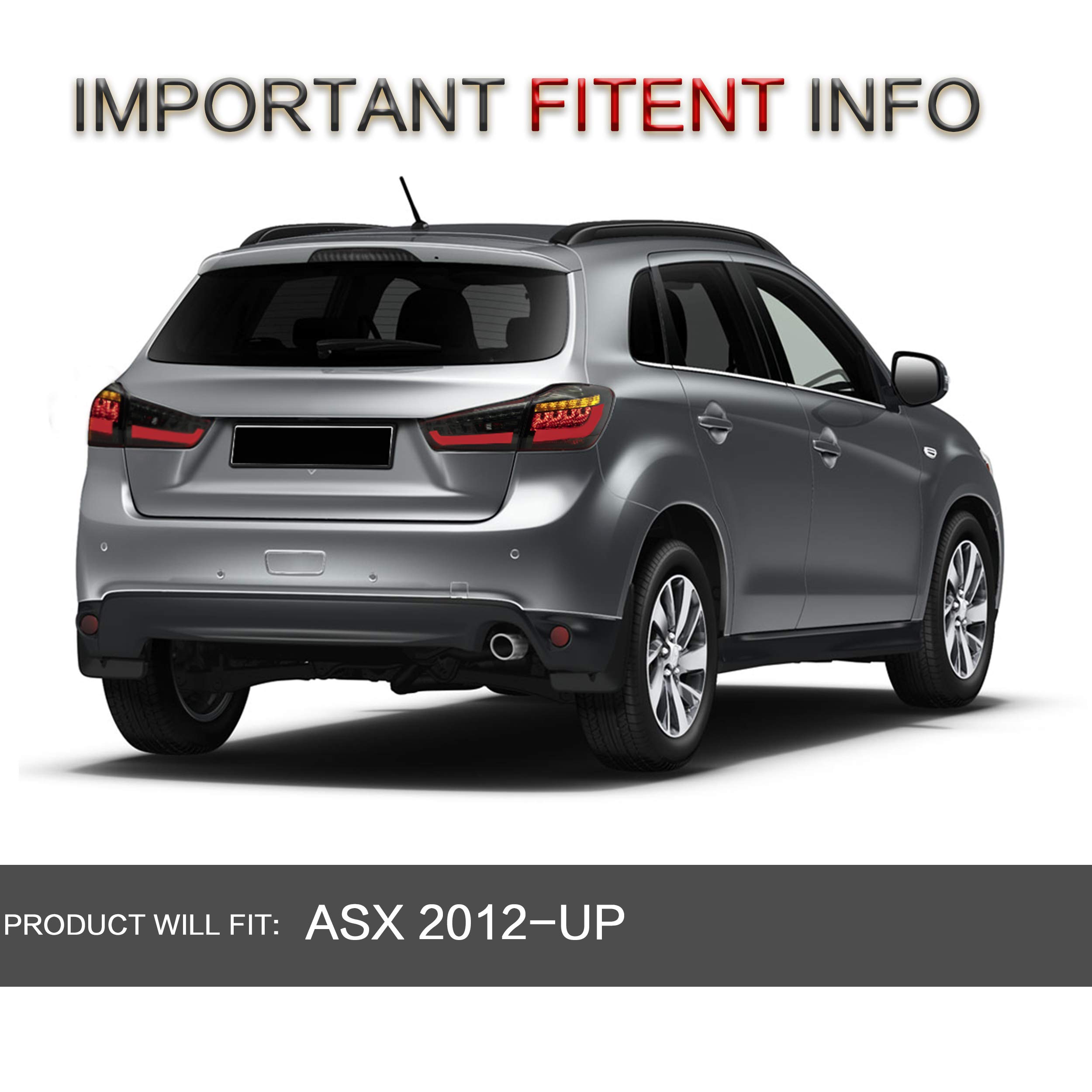 VLAND LED Tail Lights Assembly for 2010-2015 Mitsubishi ASX/Outlander Sport - Smoked Black Taillamps with Turn Signal, Reverse Lights & DRL - Plug & Play Installation - Perfect for Night Driving & Car Customization