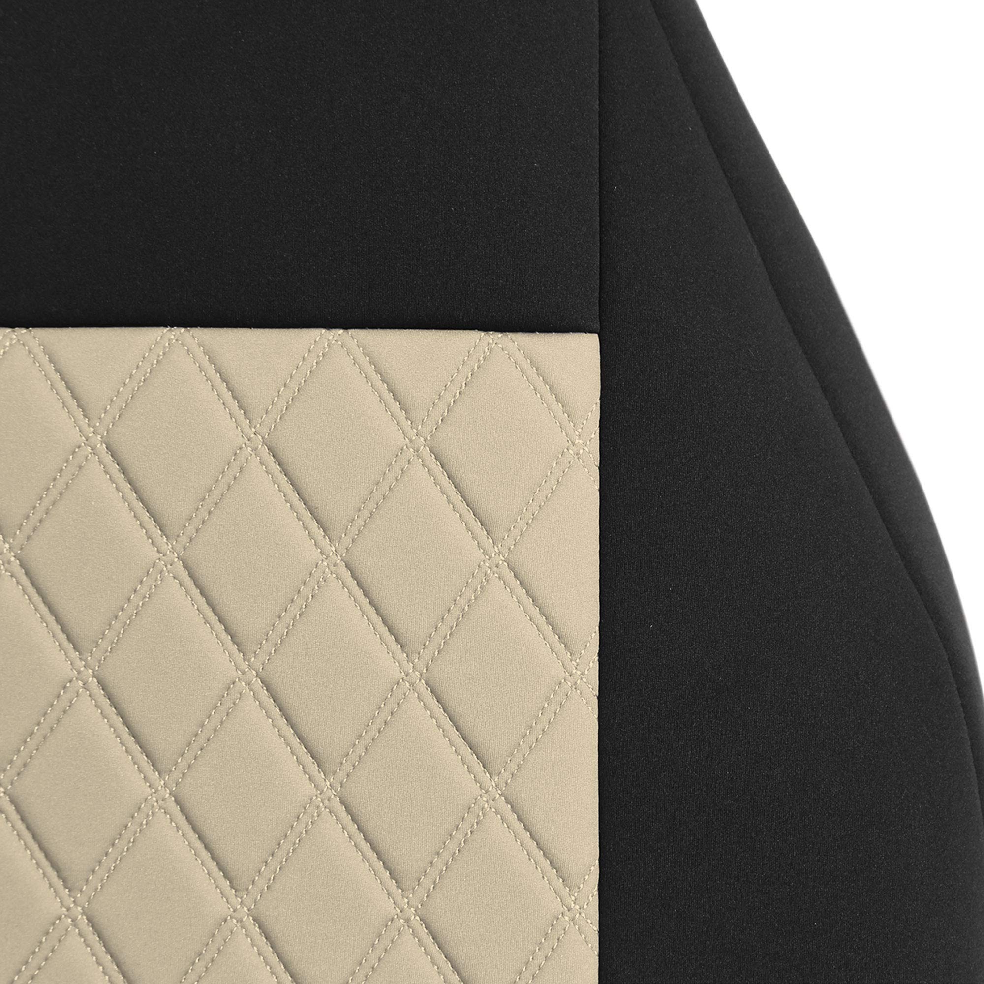 FH Group Neosupreme Universal Car Seat Covers - 1 Piece Bucket Seat Cover for SUV & Sedan, Washable Beige Car Seat Protector | Perfect for Road Trips, Commuting & Family Travel