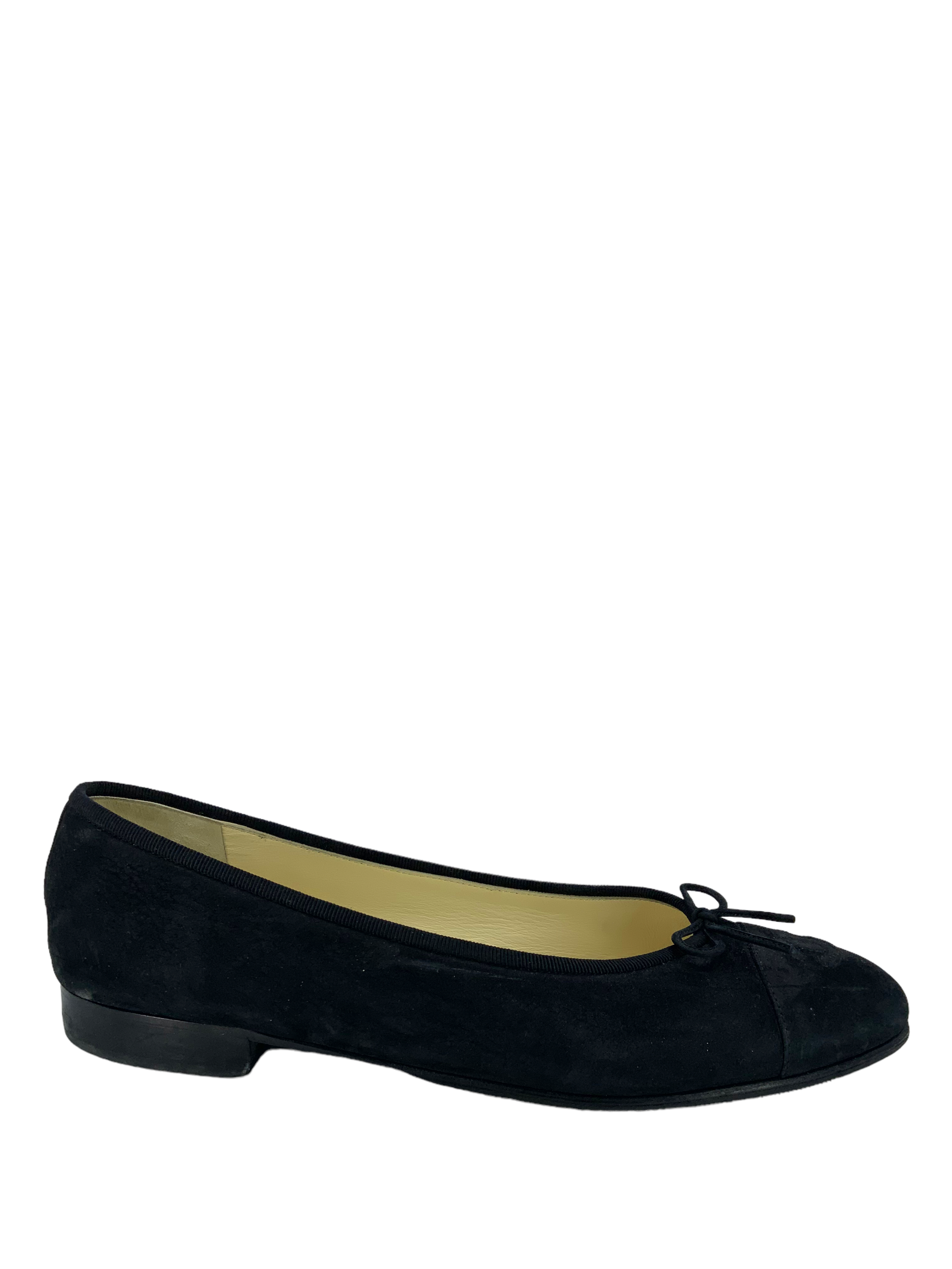 Chanel CC Cap Toe Suede Ballet Flats Women's Size 11 - Luxury Comfortable Loafers for Work, Date Night & Casual Outfits