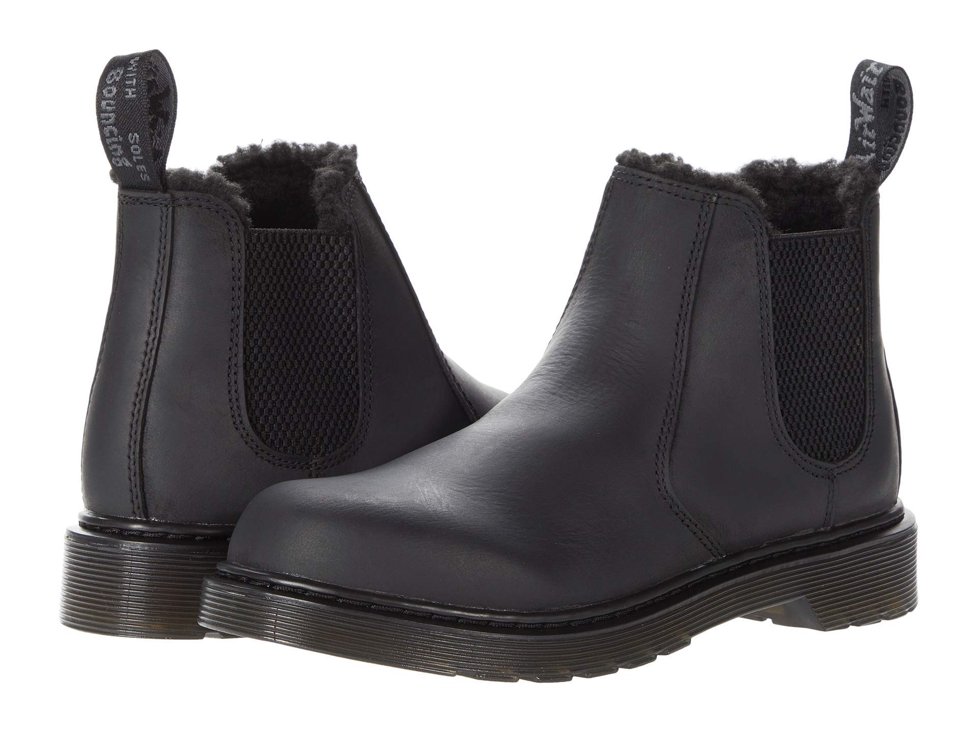 Dr. Martens 2976 Leonore Mono Kids Boots - Waterproof Leather Chelsea Boots for Boys & Girls, School & Outdoor Activities