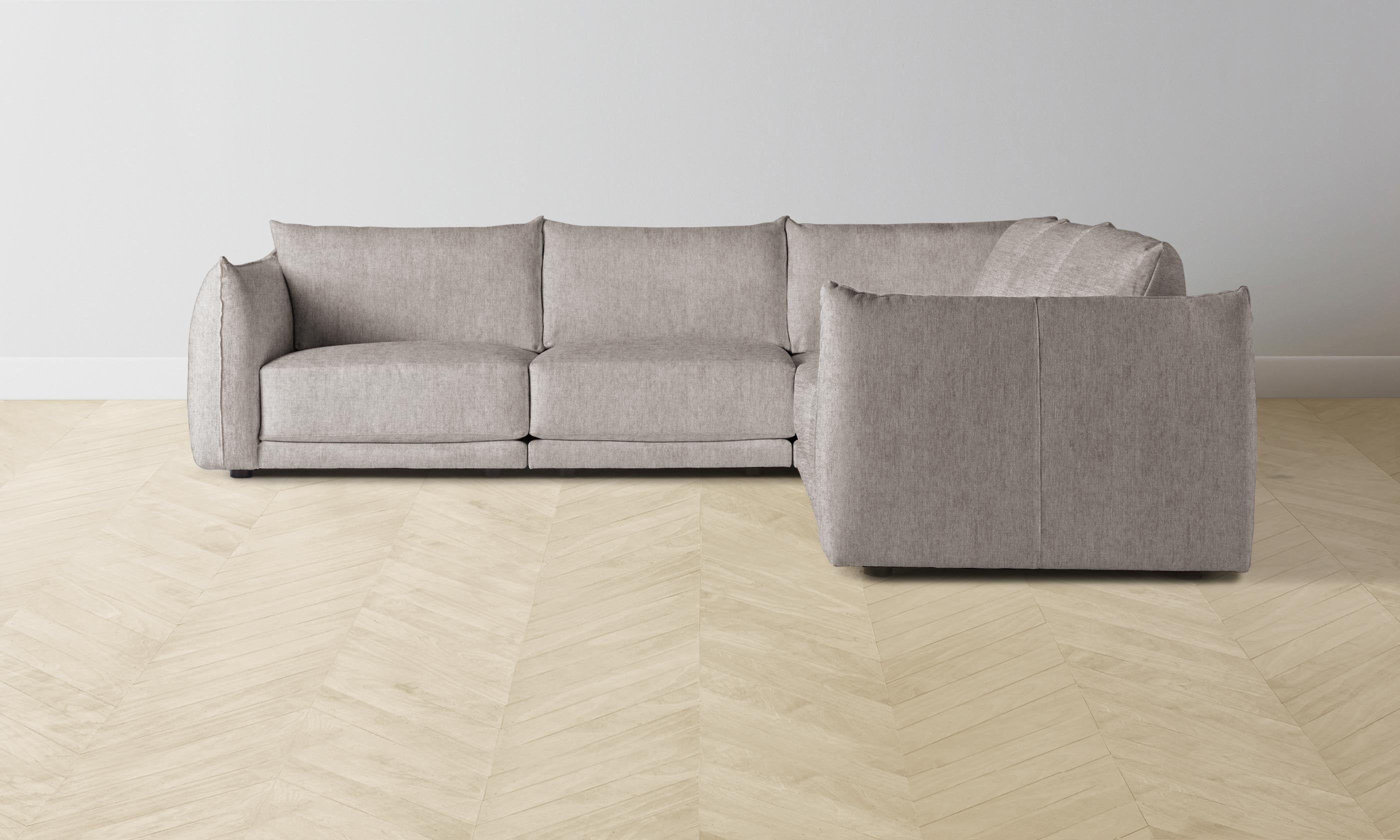 Jones Modular Sectional Sofa - Performance Tweed Oatmeal Fabric - Modern Living Room Furniture for Small Spaces & Apartments