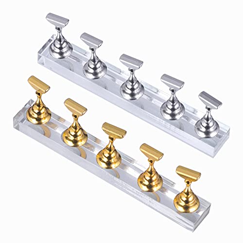 Metyond Nail Stand - Professional Nail Art Display Holder for Press On & Acrylic Nails - Perfect for Salon, Home Practice & DIY Manicure - Fake Nail Practice Stand with Stable Base for Artists & Beginners