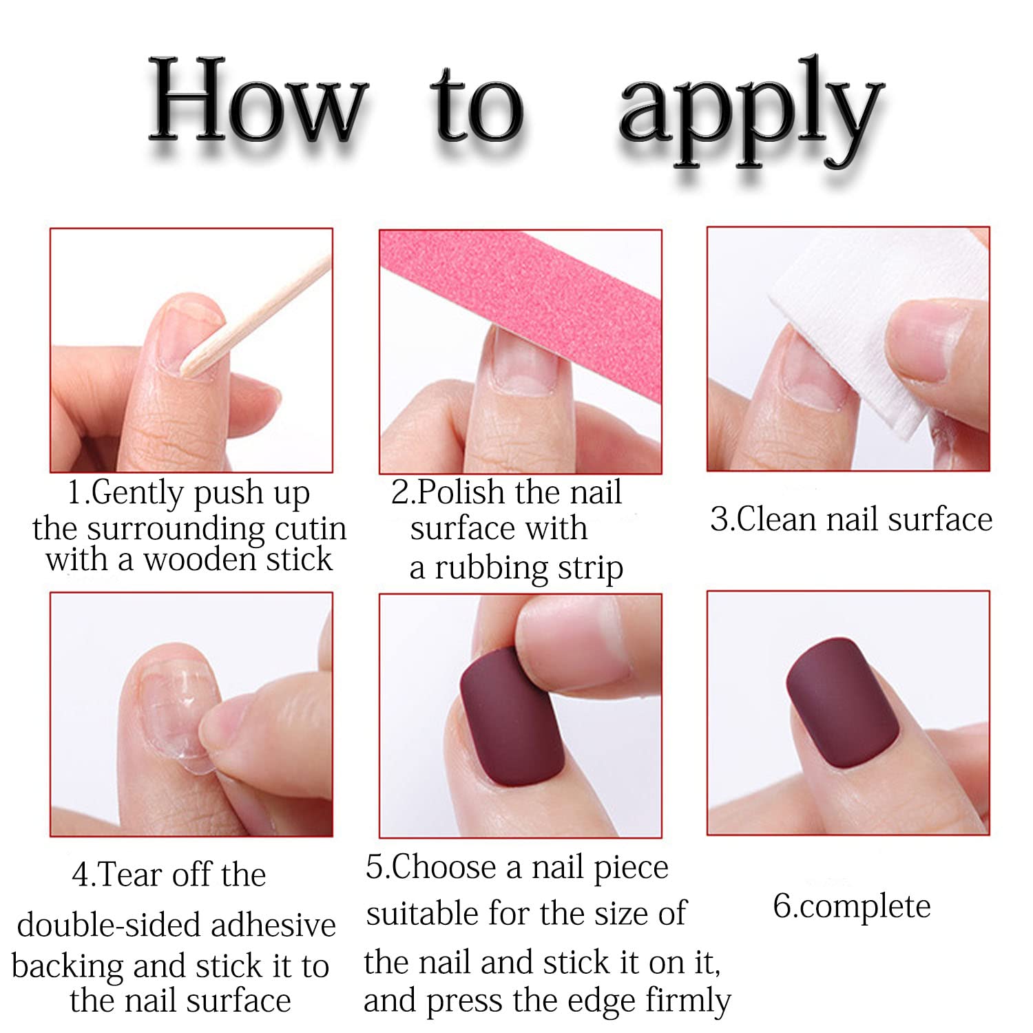Long Coffin Press on Nails - 24Pcs Fake Nails Full Cover False Nails with Glue - 12 Sizes for Women - Perfect for Parties, Weddings & Daily Wear