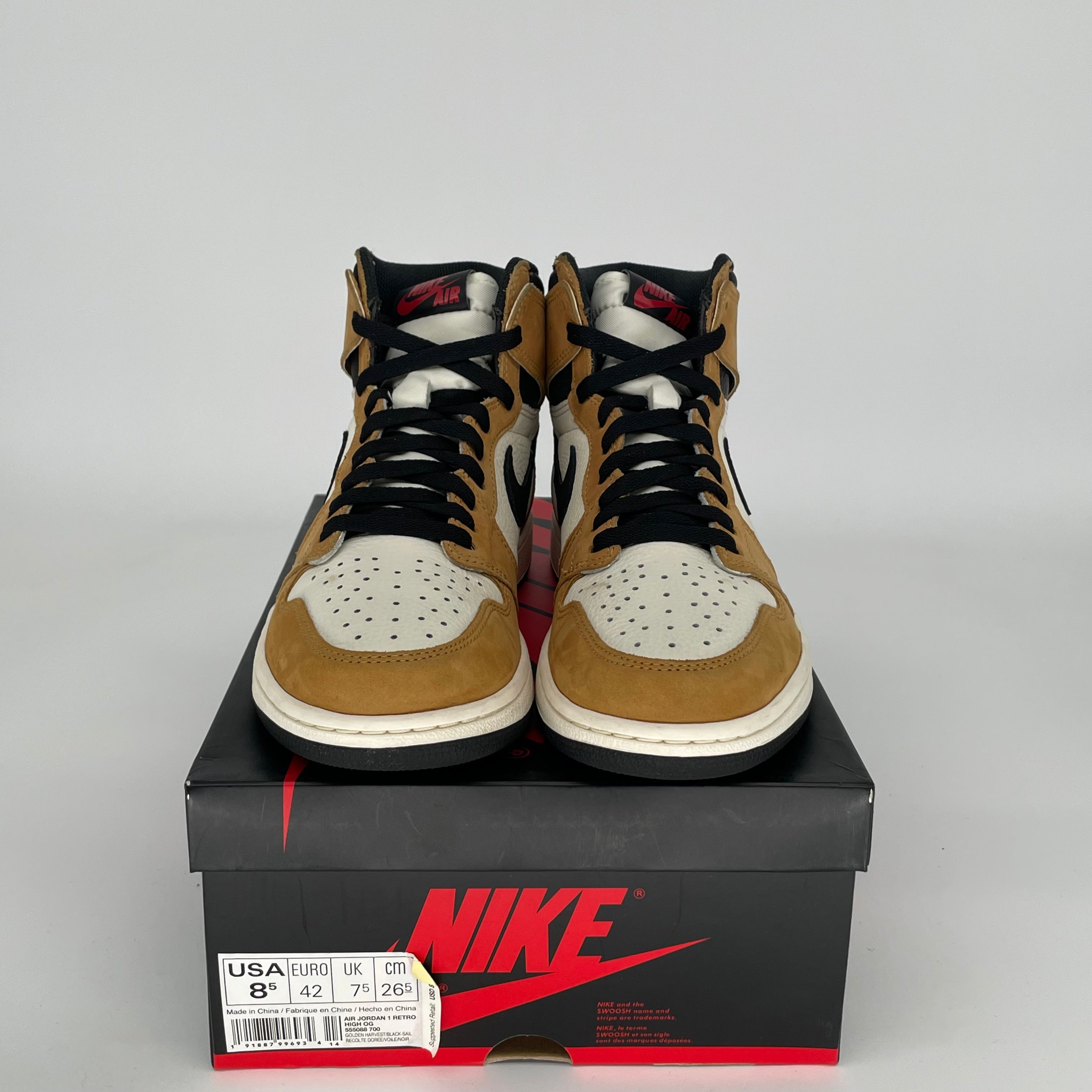 AIR JORDAN 1 ROOKIE OF THE YEAR Retro Basketball Shoes Men's Size 8.5 (555088-700) - Classic Sneakers for Streetwear, Sports & Casual Outfits