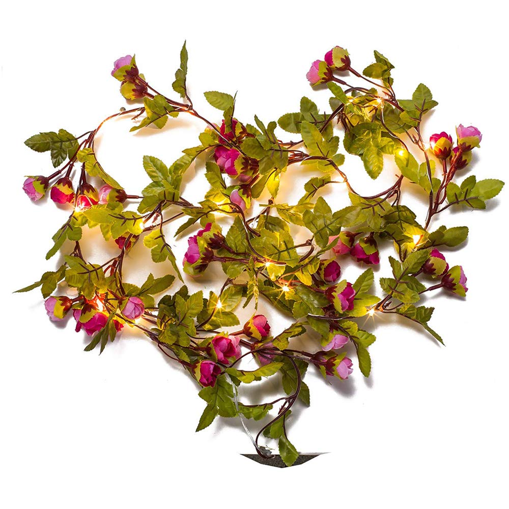 LED Rose Flower Vine Lights - Battery Powered Fairy String Lights for Wedding, Christmas, Garden & Party Decor | Romantic Ambiance & Festive Lighting