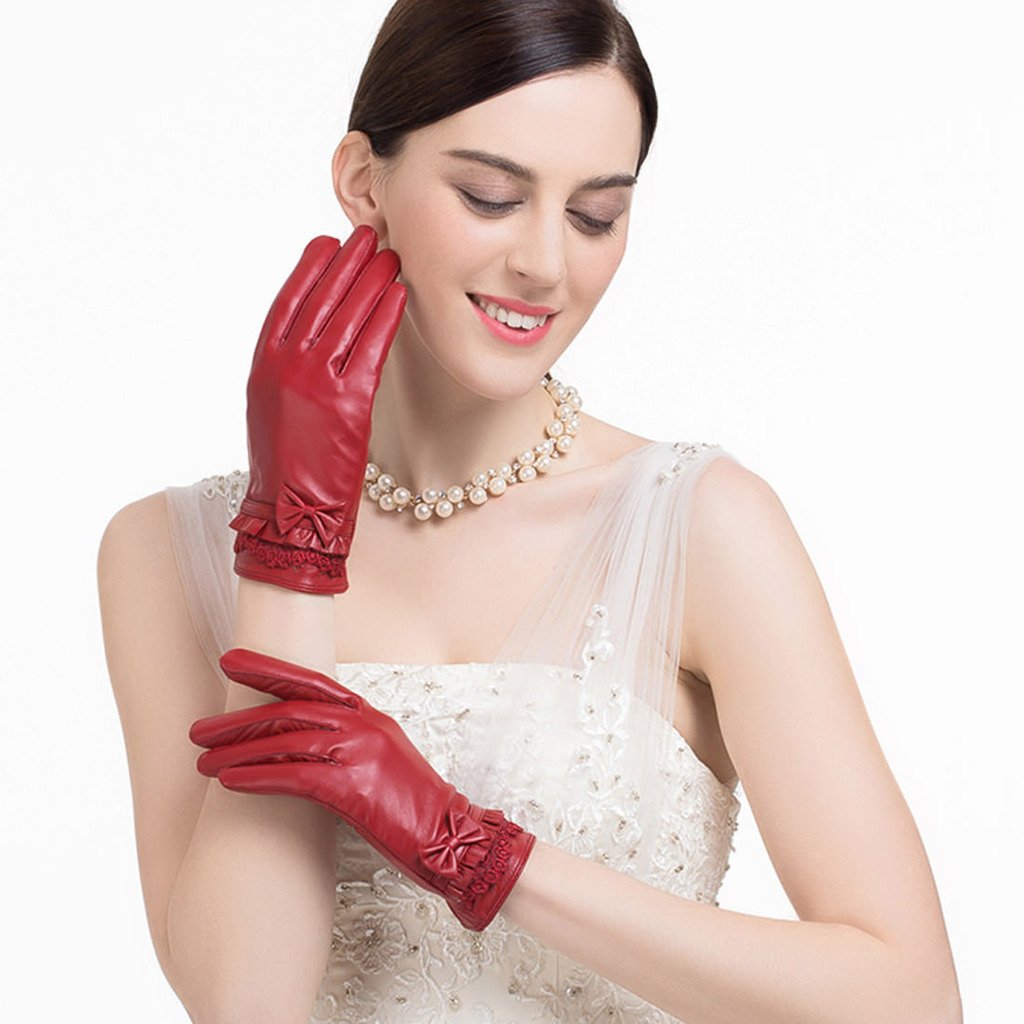 XOMO Women's Driving Gloves - Soft Lambskin Leather Winter Gloves for Ladies, Warm Touchscreen Compatible - Perfect for Driving, Outdoor Activities & Cold Weather Fashion