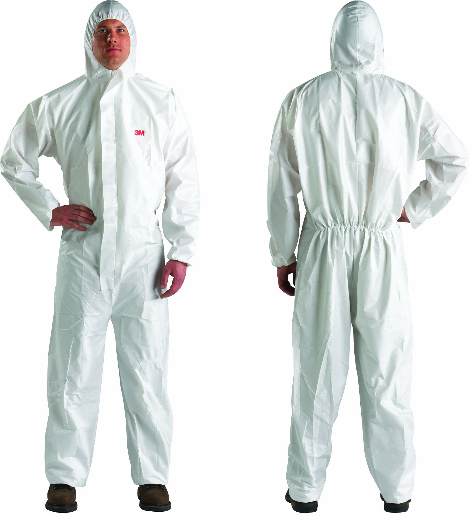 3M 4510 Disposable Microporous Laminate Coverall with Elastic Cuffs - White, Medium (25-Pack) | Protective Workwear for Healthcare, Construction & Industrial Safety