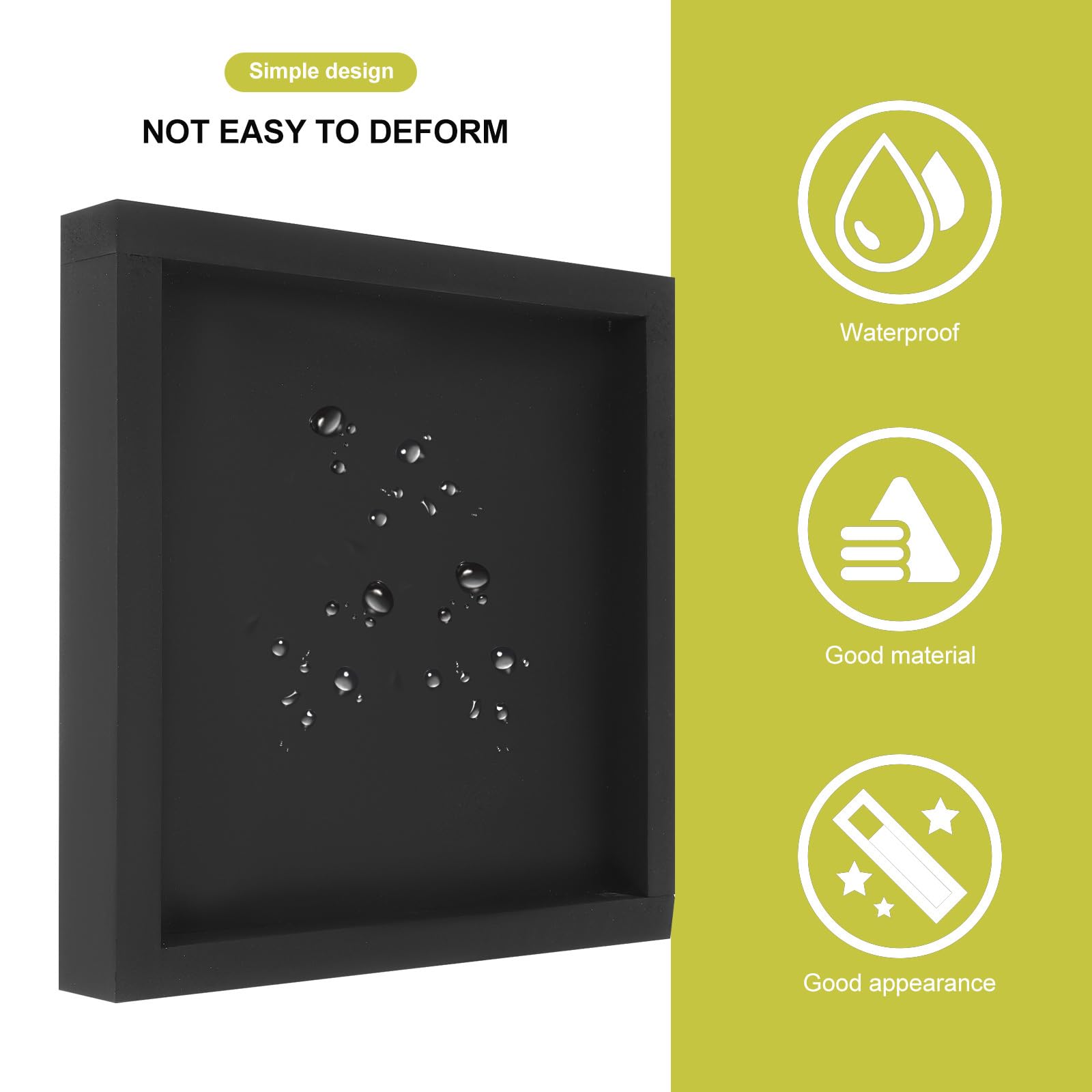 DOITOOL 7.8-Inch Square Plastic Plant Saucer Tray - Black Flower Pot Drip Tray for Indoor Outdoor Planters | Perfect for Drainage Protection Under Potted Plants on Decks, Patios, and Windowsills
