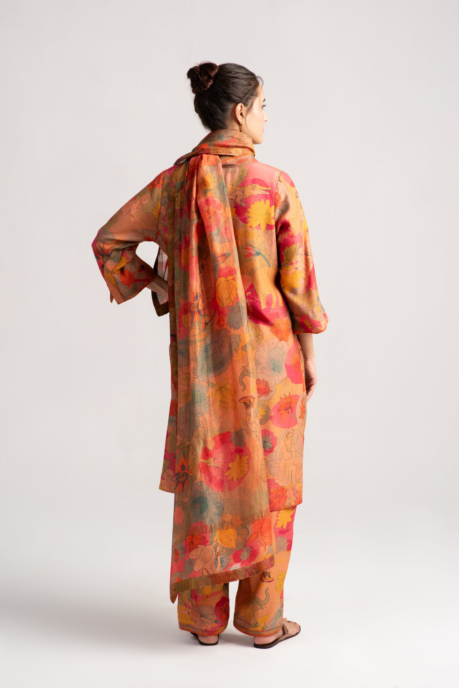 Elegant Chanderi Dupatta in Grapefruit Color - Perfect for Weddings, Parties & Ethnic Fashion