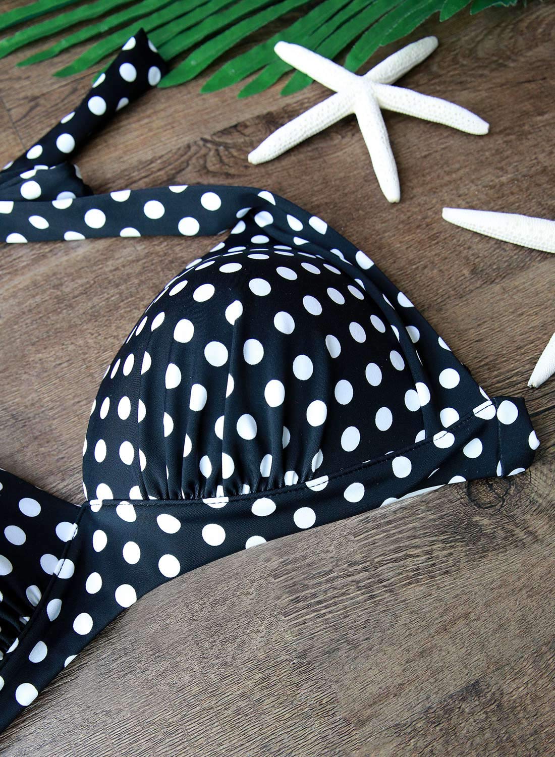 Vintage 50s Halter Neck Bikini Top for Women - Soft Molded Padding, Tie Back Swimsuit - Perfect for Beach, Pool & Summer Vacations
