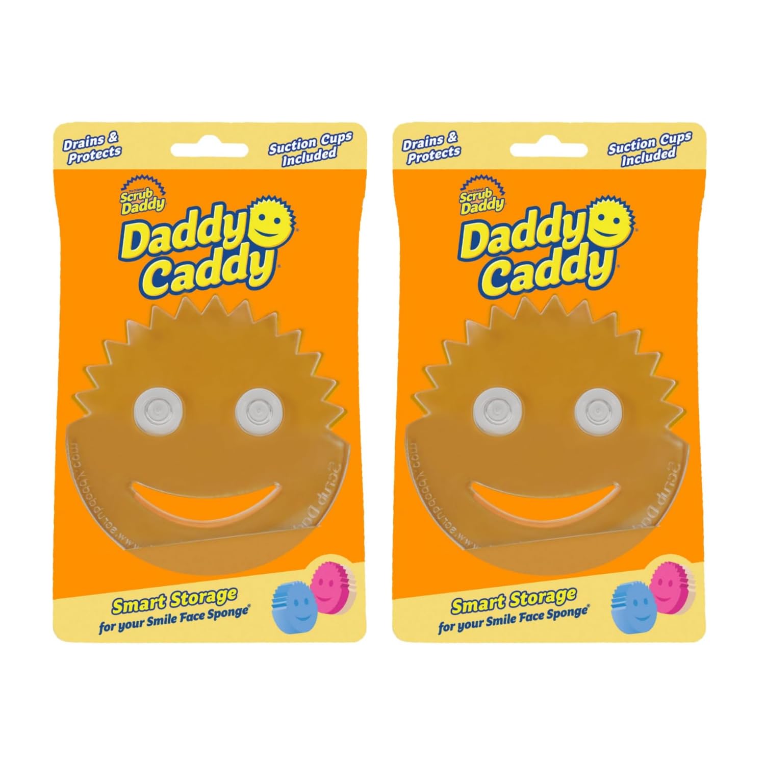 Scrub Daddy Sponge Holder 2 Pack - Quick Dry Kitchen & Bathroom Organizer, Under Sink Storage Caddy for Dish Sponges and Cleaning Tools - Perfect for Kitchen Sink, Bathroom Counter, and Laundry Room Organization