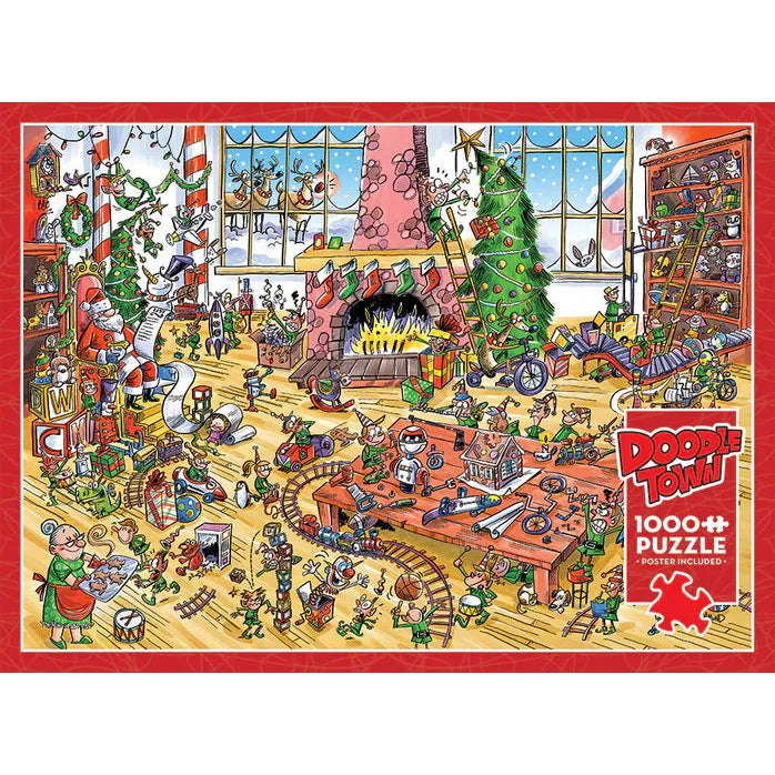 Doodletown Elves at Work Pz1000 - Christmas Holiday Decorations for Home, Office & Party | Festive Elf Figurines for Shelf, Mantel & Tree Decor