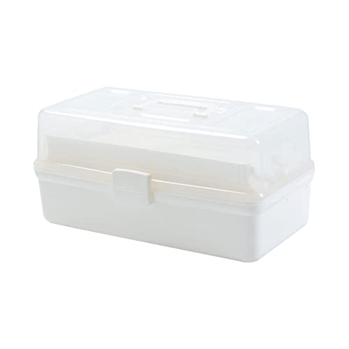 Portable Clear Plastic First Aid Kit Box with 2-Tray Divider & Handle - Emergency Medicine Storage Organizer for Home, Travel, Camping & Car Safety
