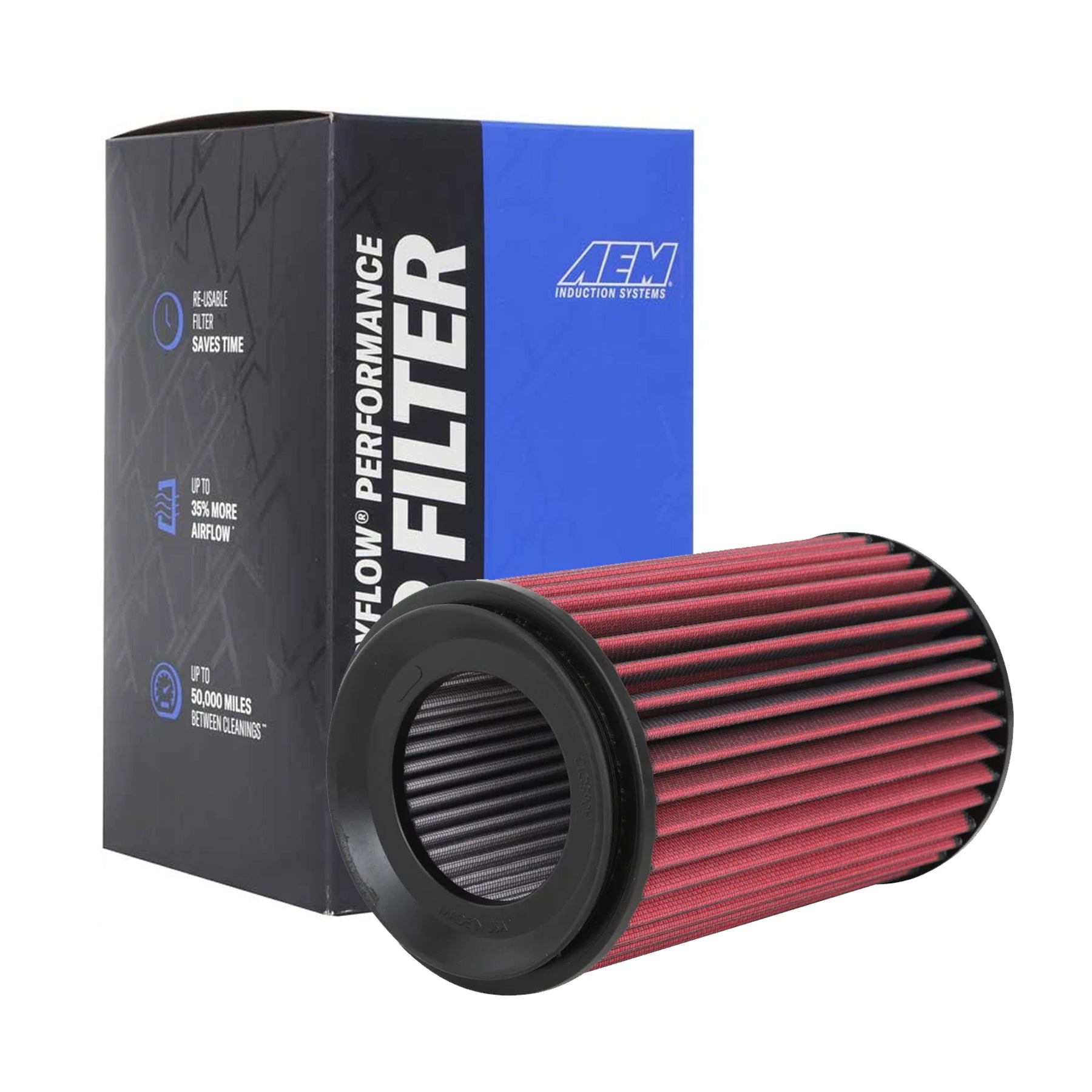 AEM Cone Type Washable Air Filter AE 06045 - High Performance Reusable Air Filter for Cars, Trucks & SUVs - Perfect for Off-Roading & Daily Driving