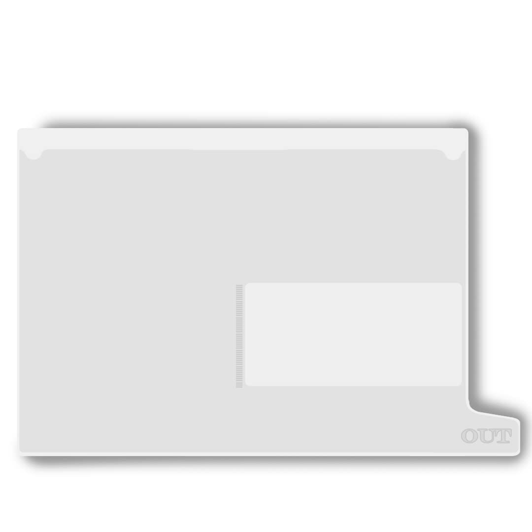 Doctor Stuff - Small Bottom Tab Vinyl Outguides with Full Front Pocket & Middle Charge Out Slip Pocket | Letter Size 9