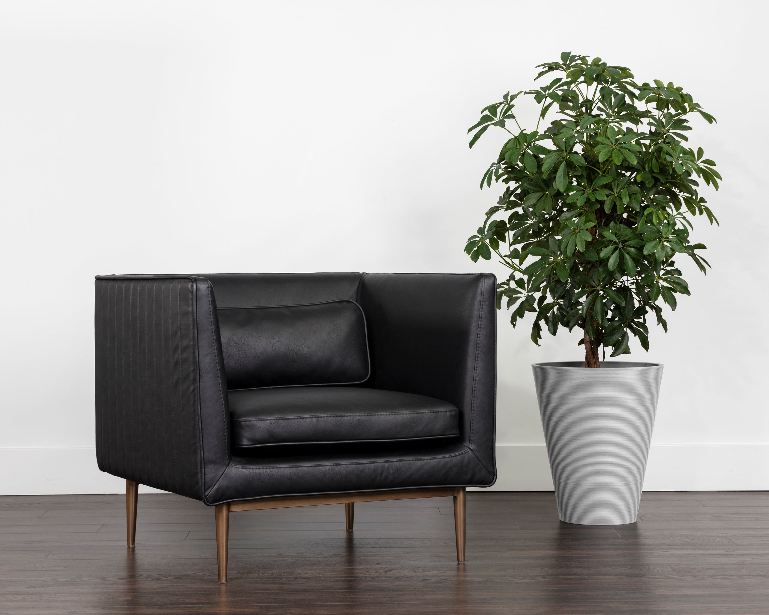 Vintage Black Batavia Armchair by Sunpan Furniture 107321 - Stylish Mid-Century Modern Accent Chair for Living Room, Office, or Lounge