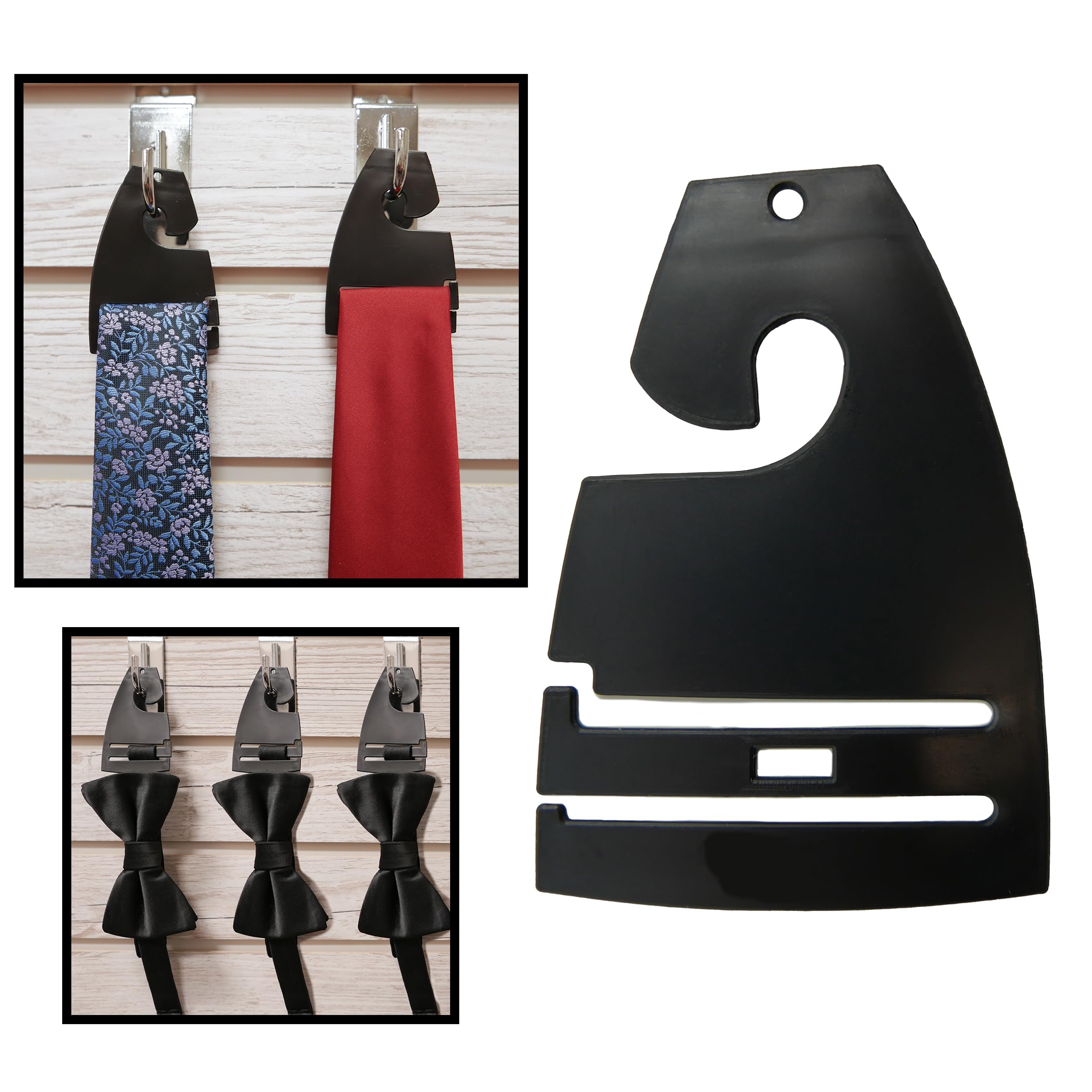1000 Pack Black Plastic Neck Tie Hangers for Retail Stores - Durable Tie Organizer Hooks for Closet, Wardrobe & Retail Display