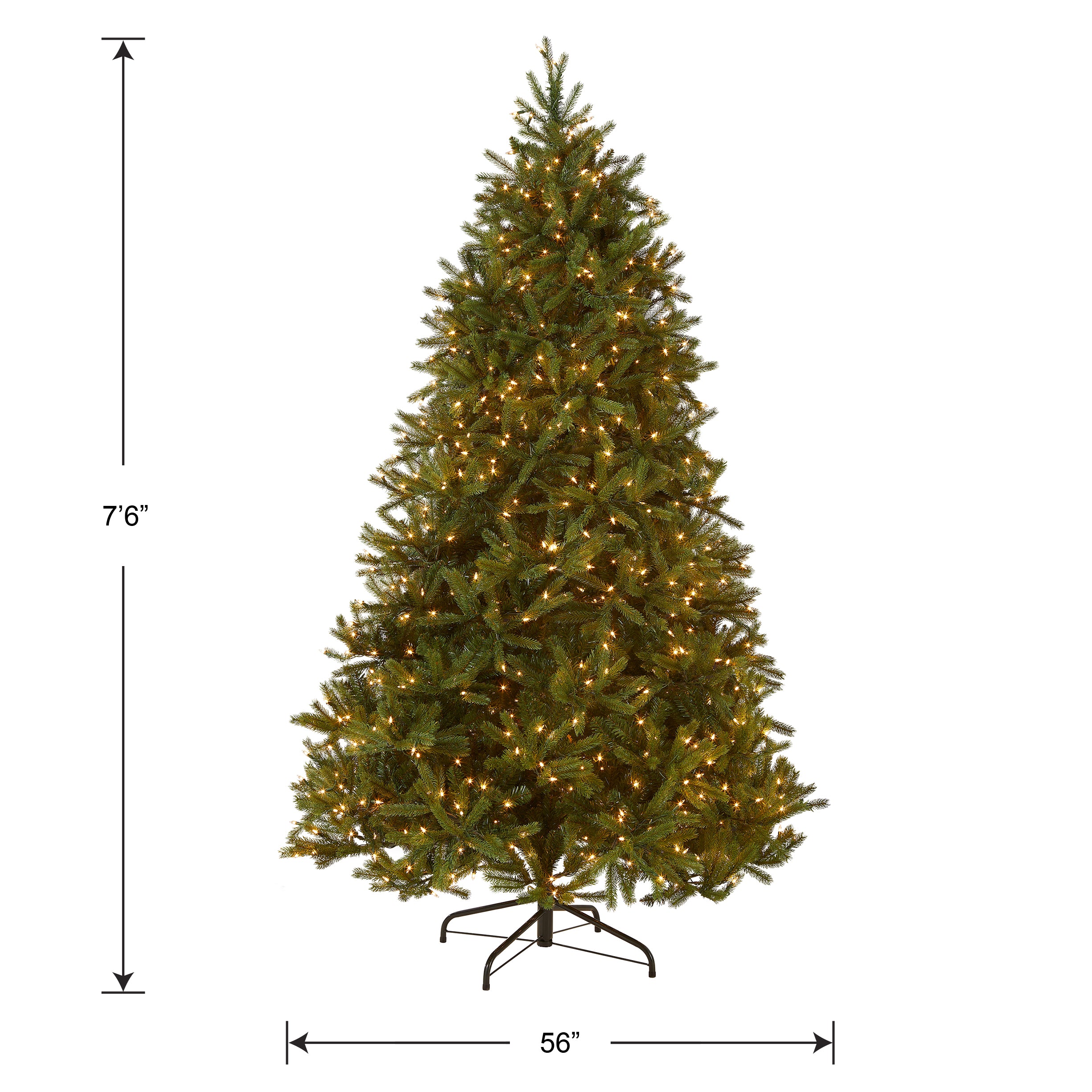 7.5 ft Pre-Lit Artificial Christmas Tree - Fraser Fir with Clear LED Lights for Holiday Decor | Perfect for Living Room, Office, and Festive Home Decorations