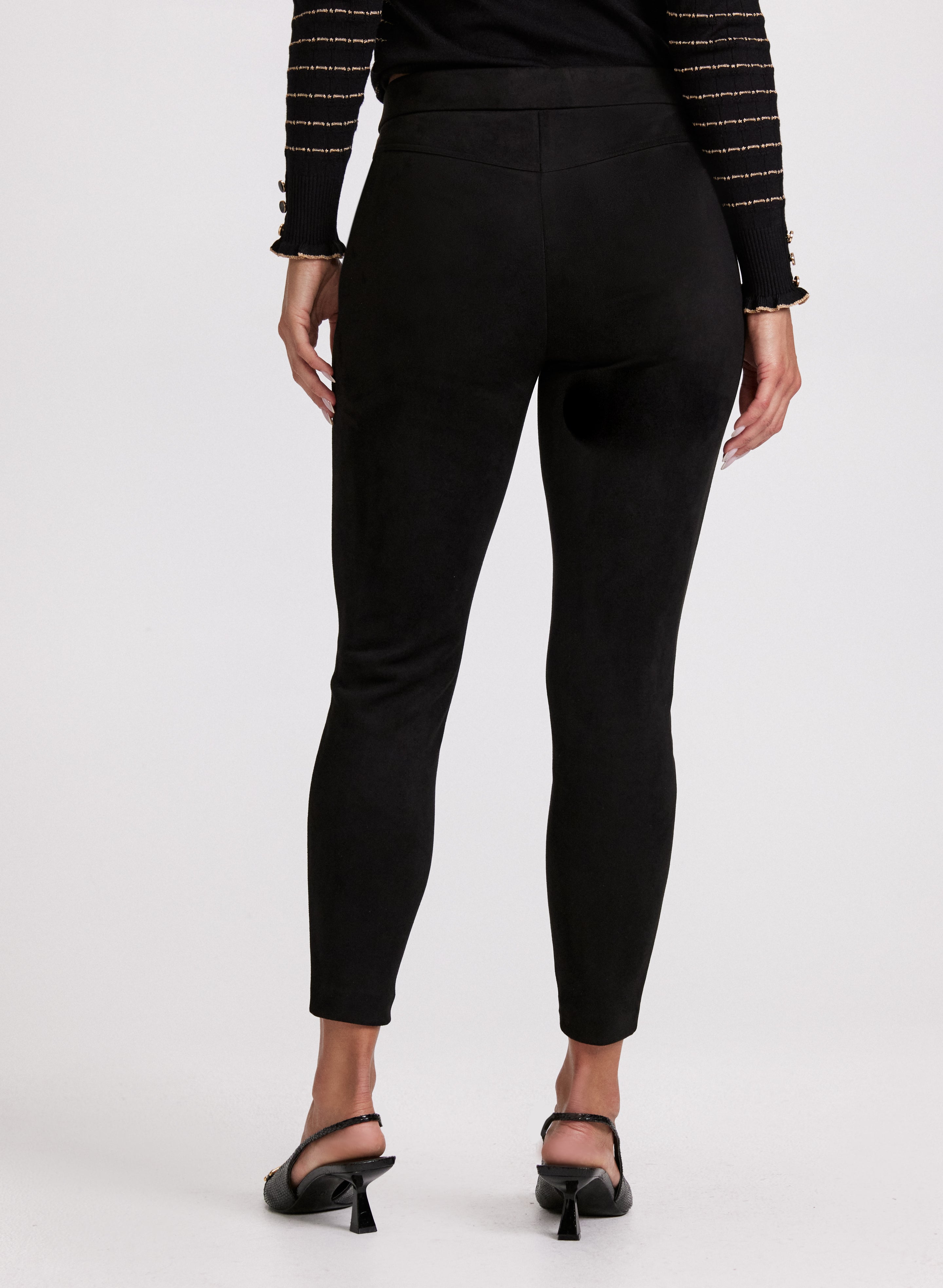 Faux Suede Chloe Leggings for Women - High Waisted Stretchy Yoga Pants - Comfortable & Stylish for Workout, Lounge & Everyday Wear