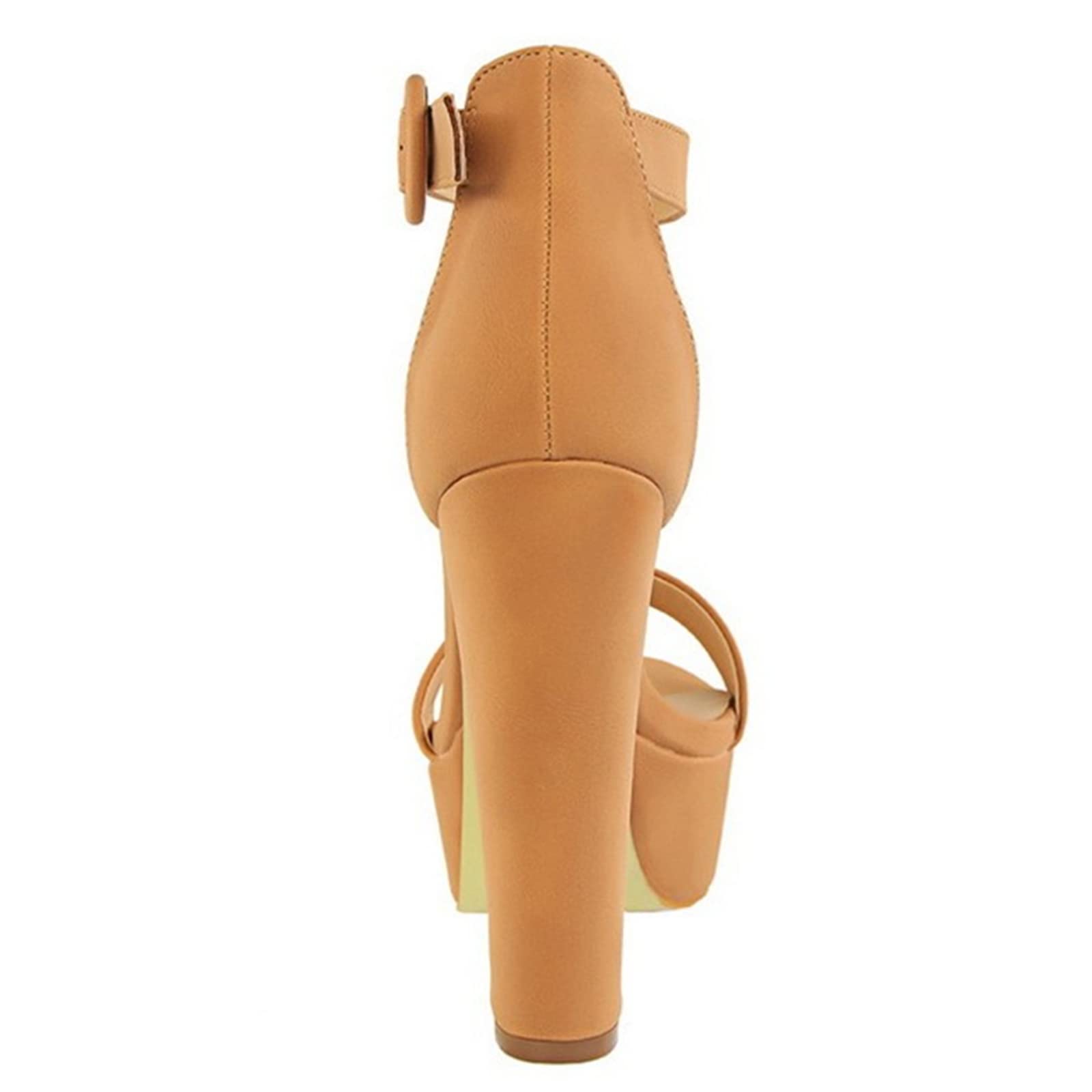 Elegant Women's High Heel Sandals - 13cm Super High Heel Pumps with Waterproof Platform Toe for Banquet & Evening Wear - Brown (Size 8) | Perfect for Weddings, Parties, and Formal Occasions