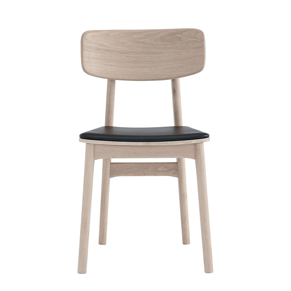 TACY Modern Dining Chair - Natural & Black Wooden Seat - Comfortable Kitchen & Dining Room Furniture for Home & Restaurant Use