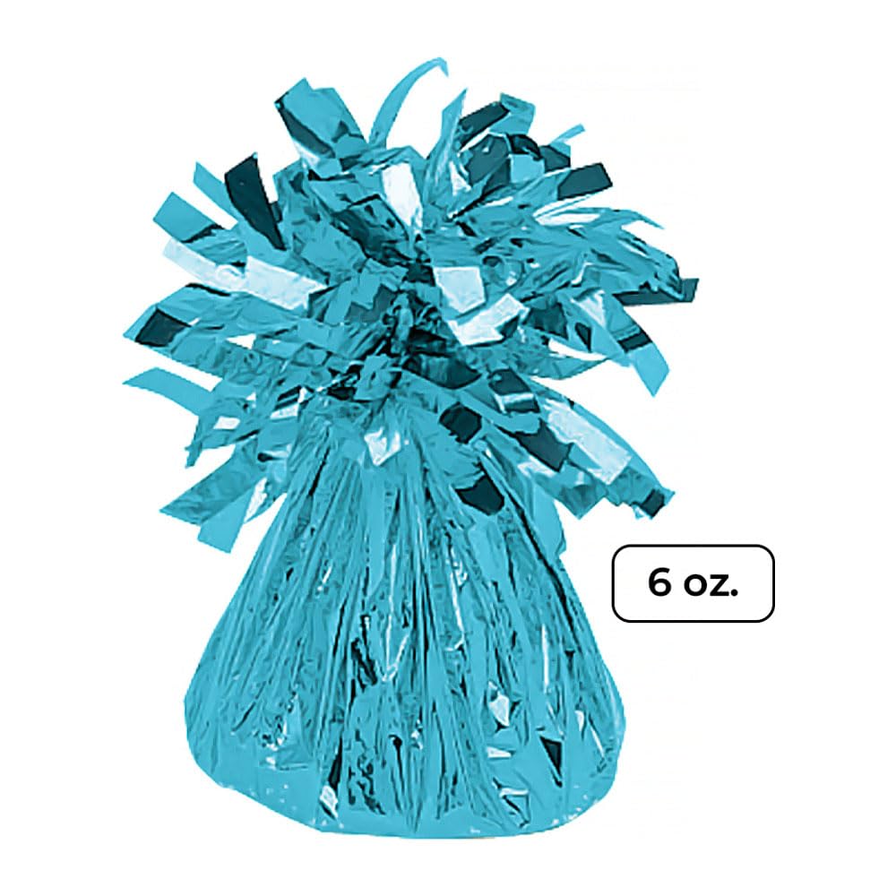 Dazzling Caribbean Blue Small Foil Balloon Weight (6 oz) - Heavy Duty Party Anchor for Helium Balloons, Eye-Catching Design - Perfect for Birthday Parties, Baby Showers, Weddings & Special Events