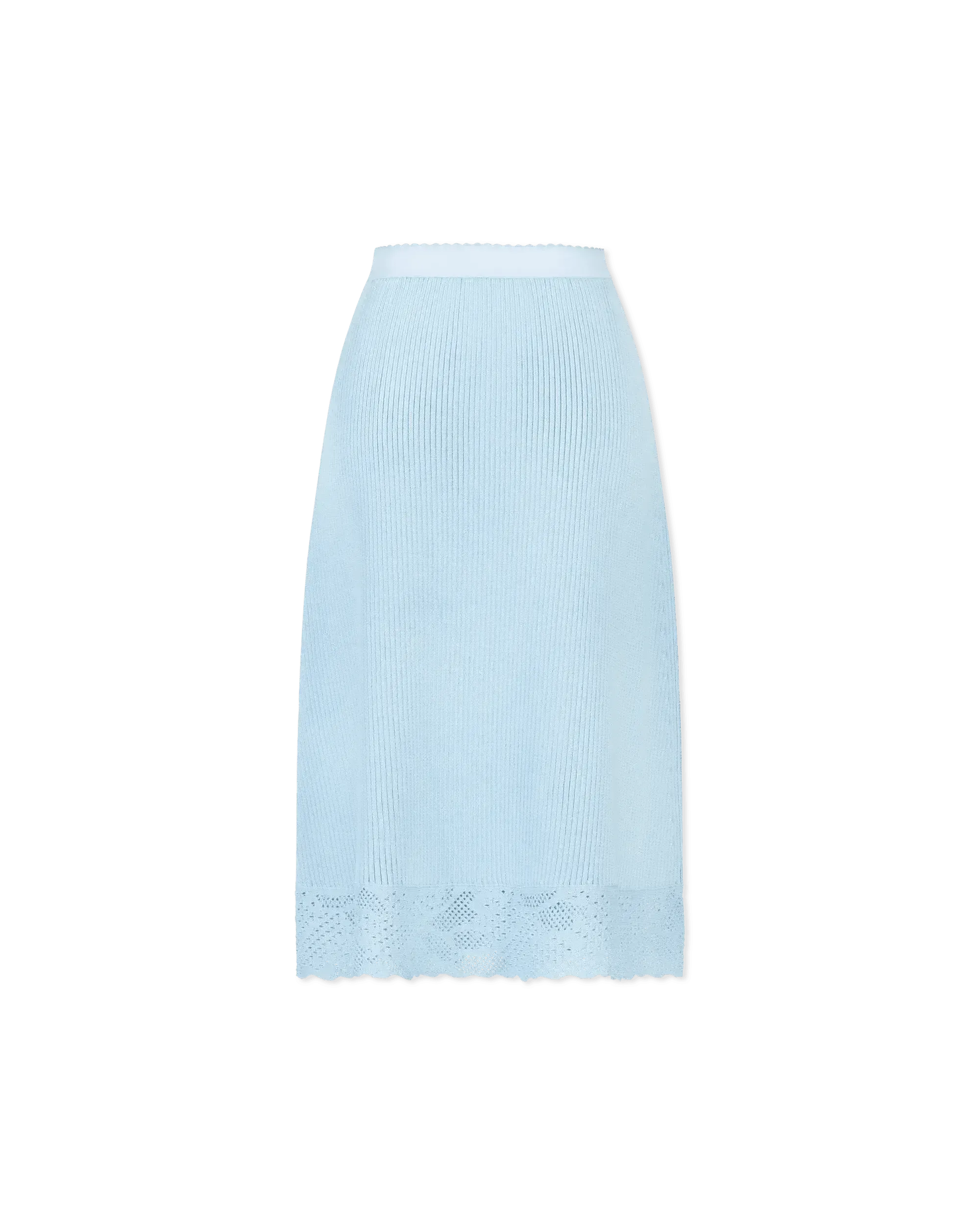 Lace Viscose Knit Slip Skirt for Women - Soft Stretchy Midi Skirt with Floral Lace Trim - Perfect for Casual Wear, Date Night & Summer Outfits
