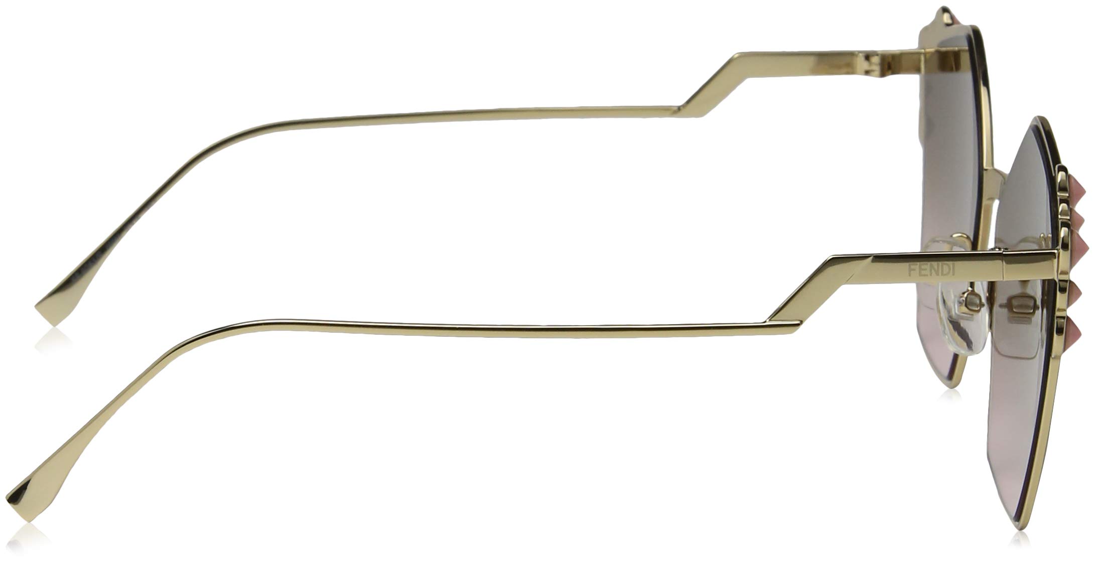 Fendi Women's Rose Gold Geometric Sunglasses with Brown Lenses - UV Protection Fashion Shades for Women - Perfect for Beach, Driving & Outdoor Activities