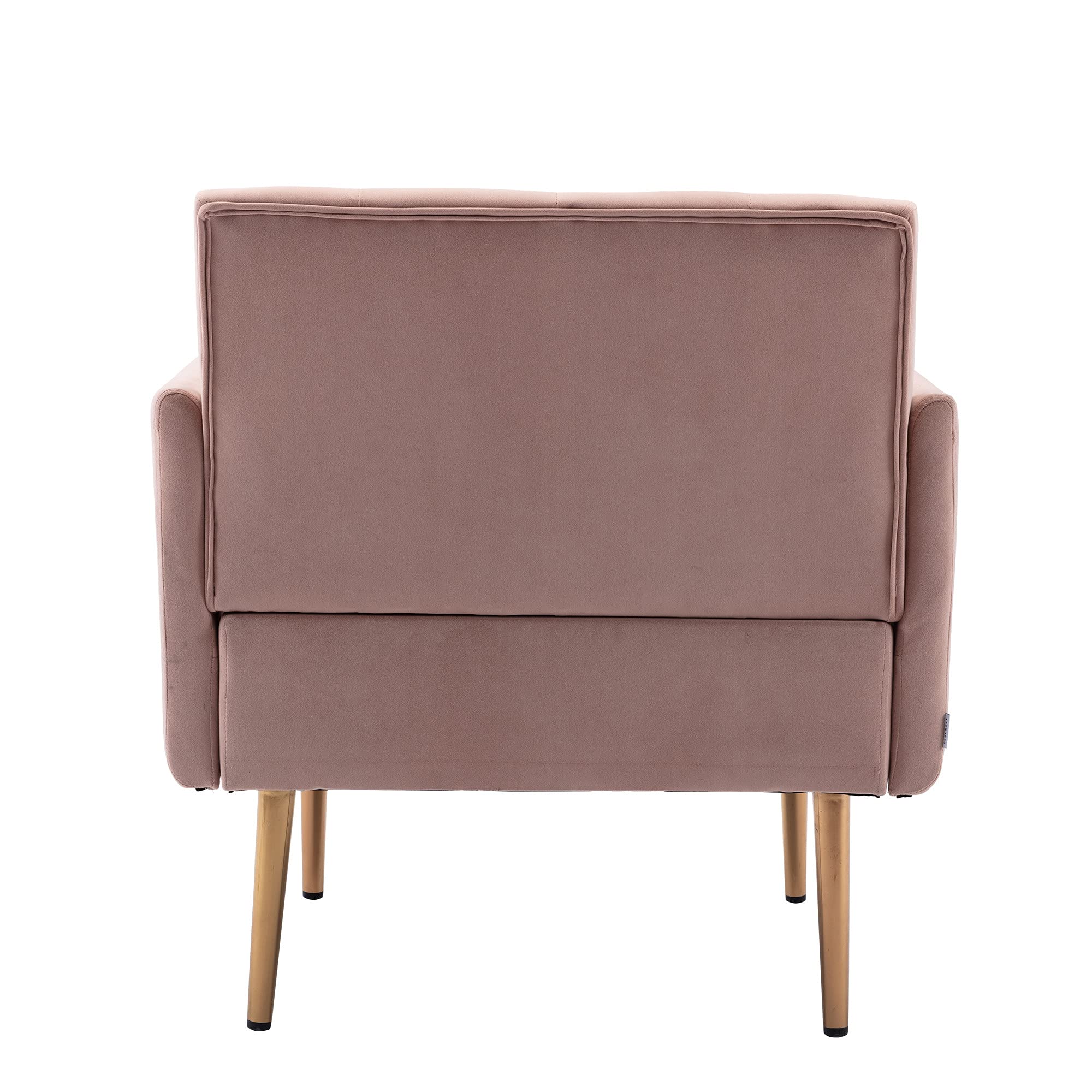 Luxury Velvet Accent Chair - Modern Tufted Upholstered Armchair for Living Room, Bedroom & Lounge - Comfy Single Sofa Chair with Wide Throne Design - Perfect for Reading, Relaxing & Home Decor (Pink) - Elegant Seating Solution for Apartments, Dorms & Office Spaces