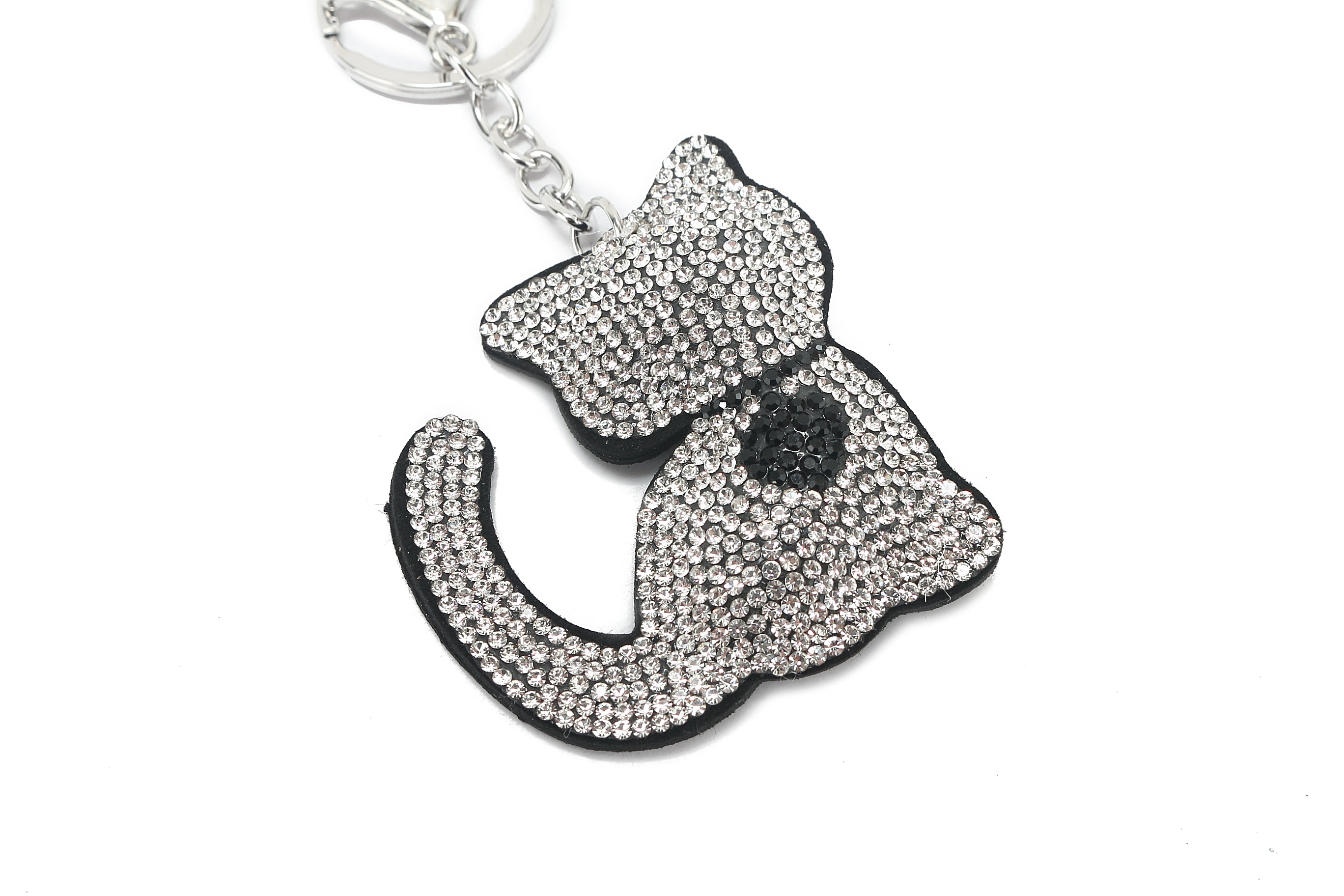 Crystal Cat White Bag Charm - Elegant & Stylish Accessory for Handbags, Backpacks, and Keychains | Perfect Gift for Cat Lovers