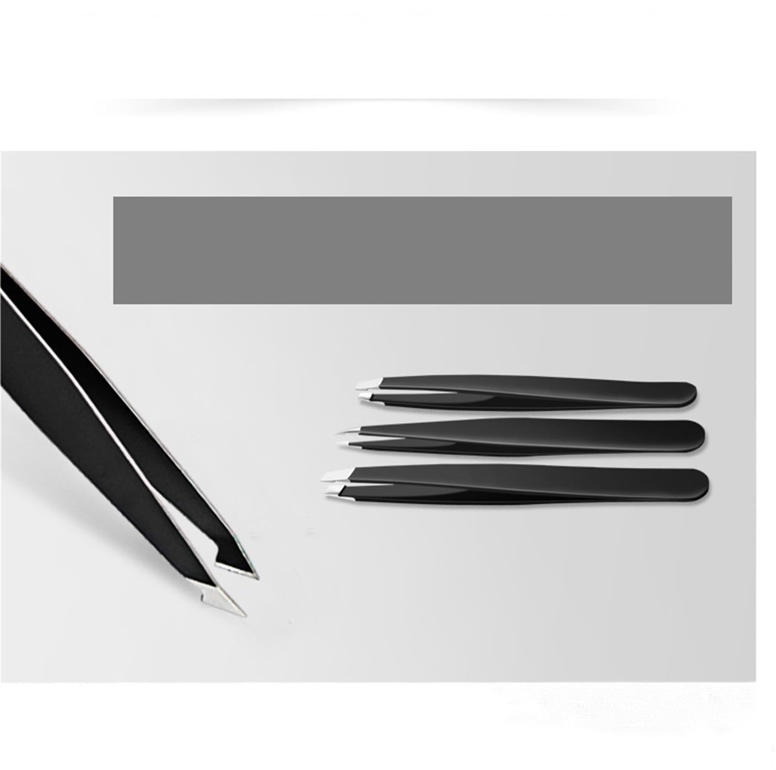Professional Hair Removal Tweezers - Stainless Steel Eyebrow Tweezers for Precise Hair Removal, Makeup & Eyelash Extensions | Perfect for Eyebrow Shaping, Grooming & Beauty Care (Black)