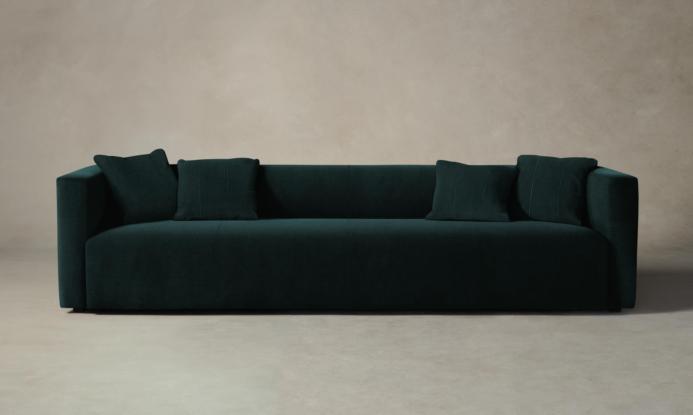 The Breuer Sofa - Modern Performance Velvet Emerald Green Couch for Living Room, Lounge & Office - Stylish Comfortable Mid-Century Design Furniture