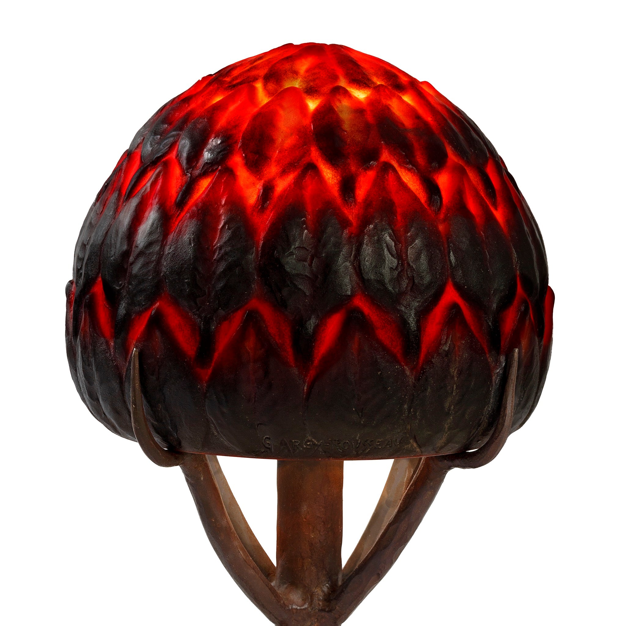 Gabriel Argy Rousseau Art Glass Table Lamp - Handcrafted Pâte de Verre Tree Design - Perfect for Living Room, Bedroom, or Office Decor