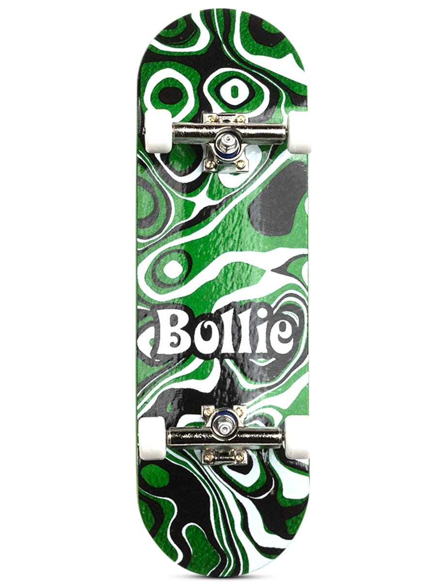 Bollie Fingerboard Complete Psychedelic - Professional Mini Skateboard for Tricks & Stunts - Perfect for Kids, Teens & Adults - Great for Indoor Play, Office Desk & Travel Fun