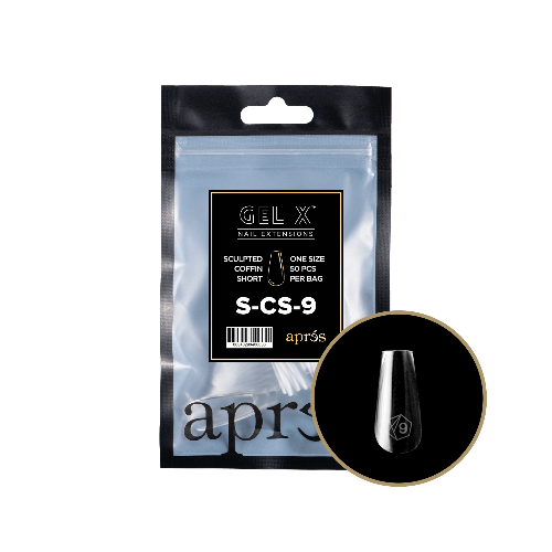 Apres Gel X Refill Tips 2.0 - 50pcs Sculpted Short Coffin Nail Extensions for Professional Salon & DIY Manicure at Home
