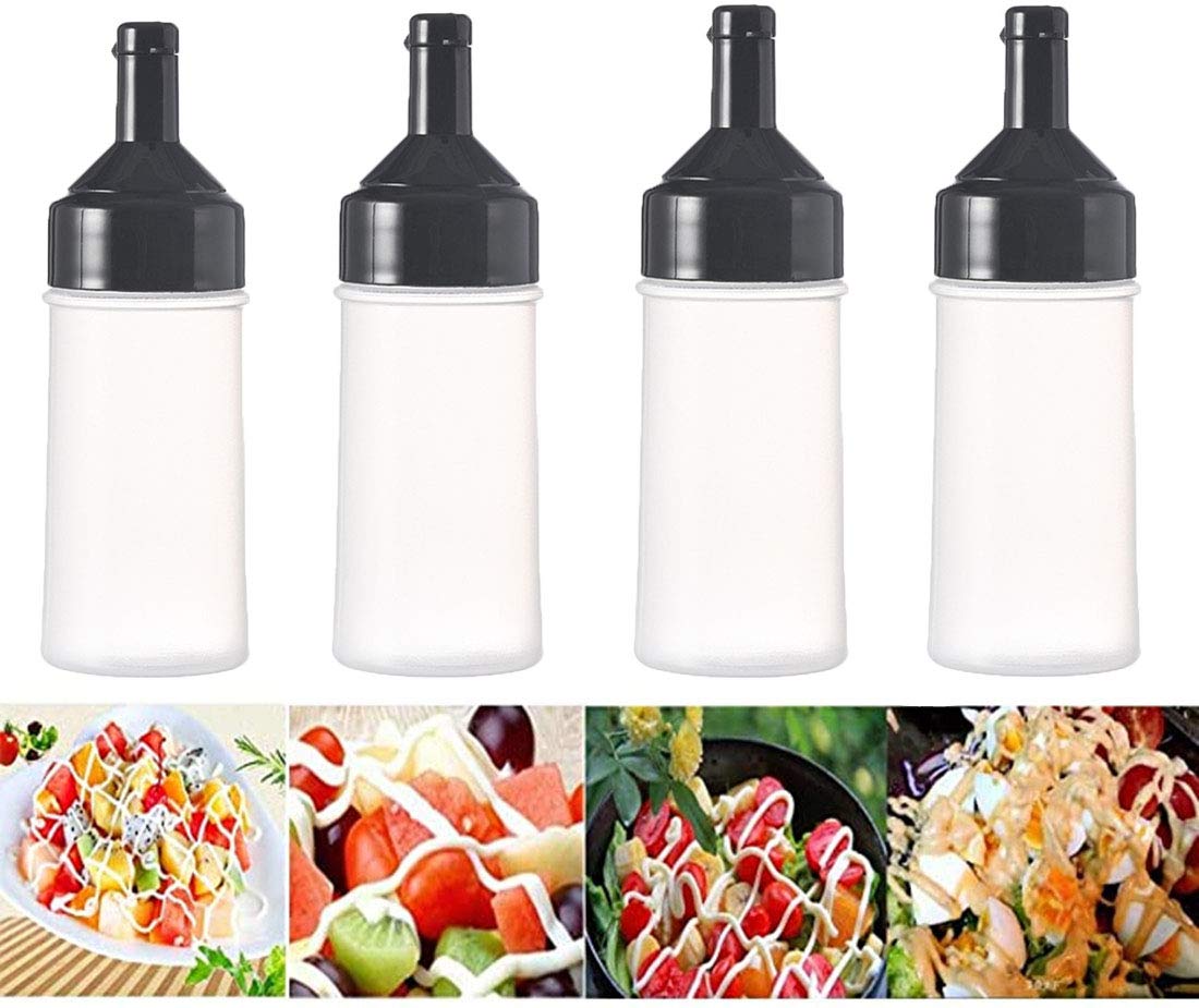 8.5oz (250ml) Plastic Squeeze Bottle for Condiments - Ketchup, Mayonnaise, Mustard, Hot Sauce & Olive Oil | Durable Leak-Proof Sauce Dispenser for Kitchen, BBQ, Restaurants & Food Service (Black)