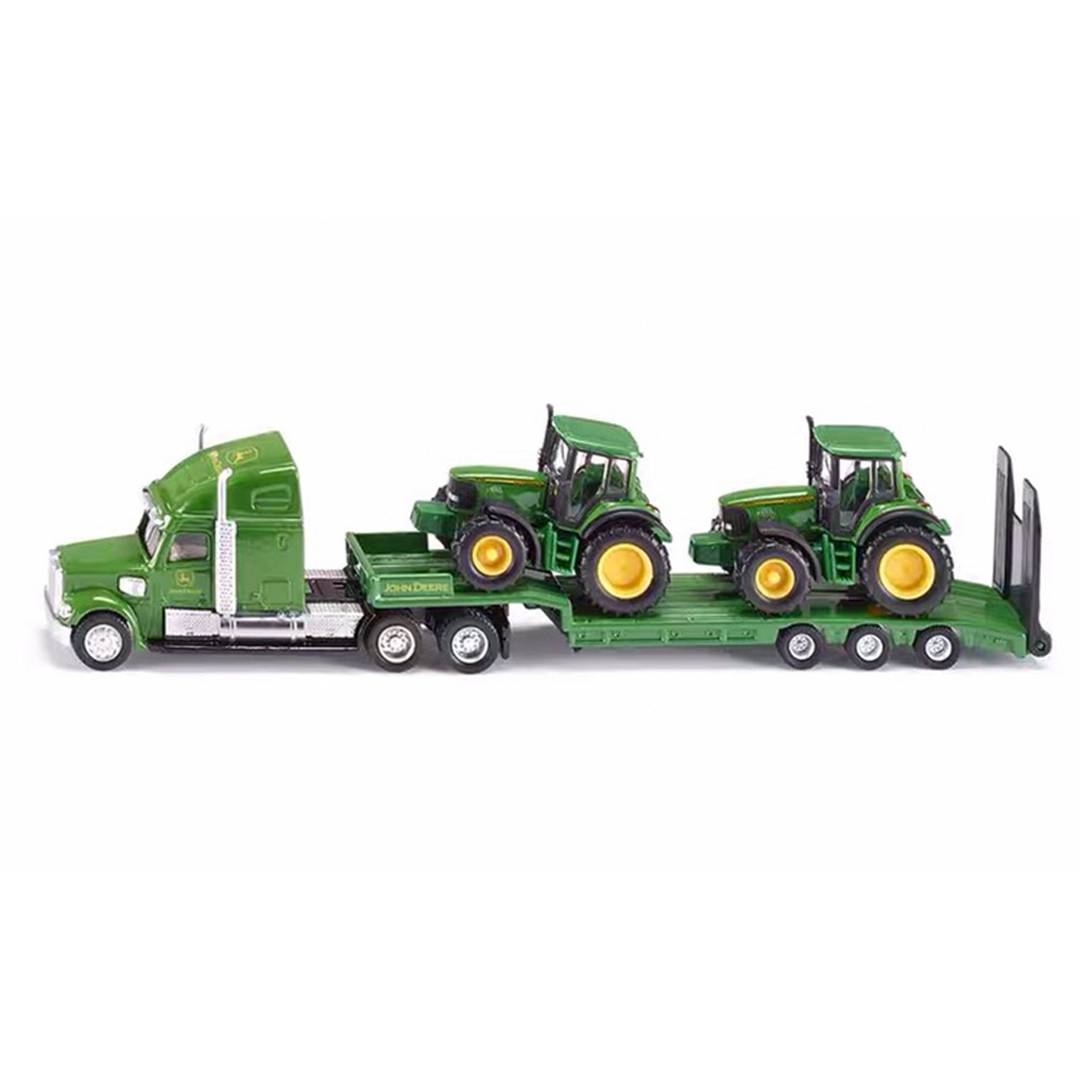 1:87 Scale Siku 1837/1805 Farmer Low Loader Truck with 2 John Deere Tractors & New Holland Trailer - Diecast Model Cars for Collectors, Hobbyists & Gifts | Farm Scene Display, Toy Vehicle Collection, Miniature Agriculture Diorama