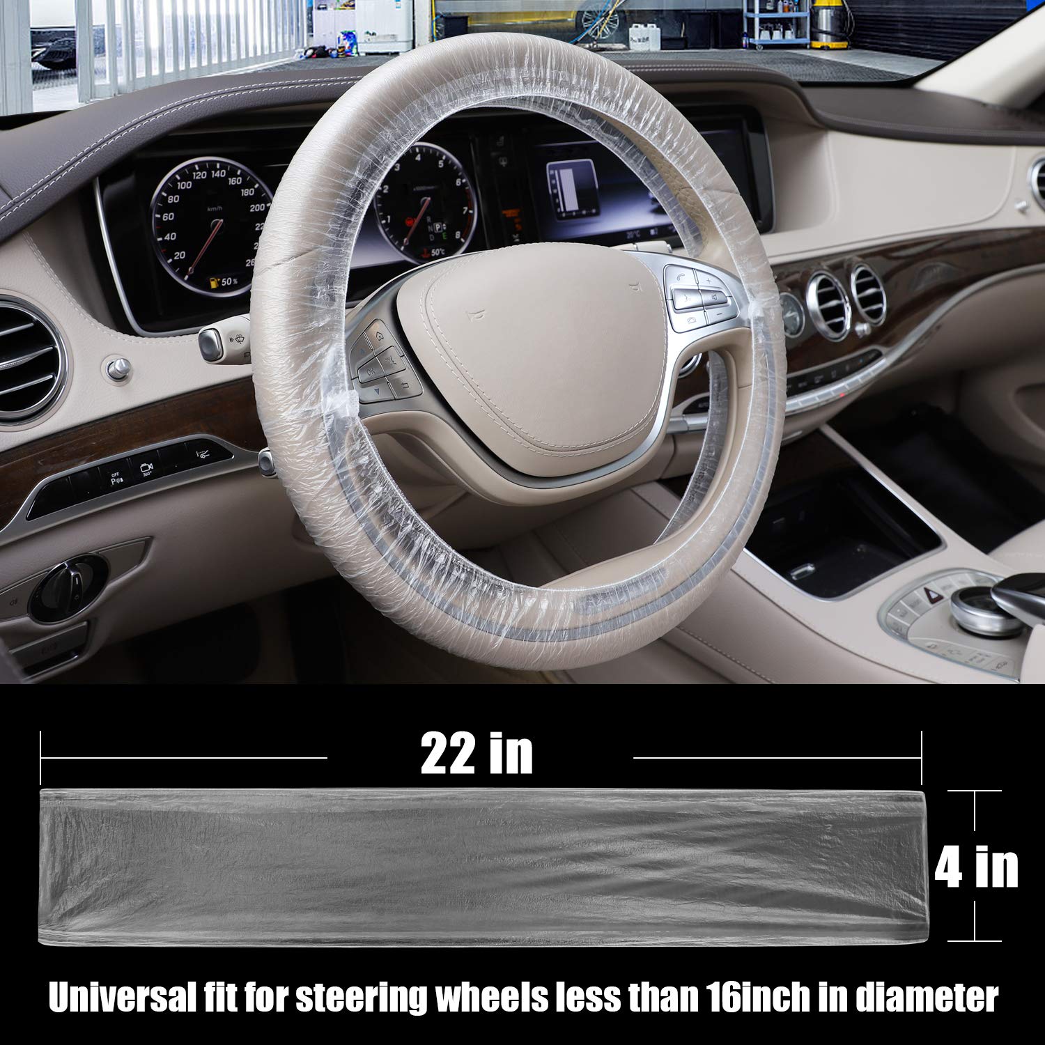 Disposable Plastic Steering Wheel Cover - Universal Fit for Cars & Trucks - 100pcs/Carton - Driving Comfort & Protection
