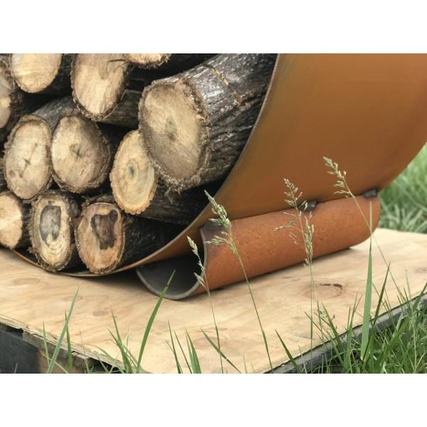 Firewood Storage Rack - Heavy Duty Steel Log Holder for Fireplace, Outdoor & Indoor Use - Perfect for Firewood, Kindling & Wood Stove Accessories (Black)