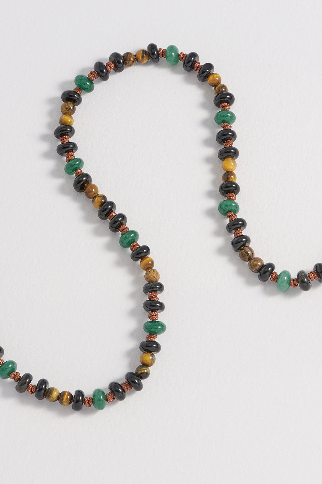 Gemstone Knotted Necklace for Men - Handmade Beaded Necklace with Natural Stones - Perfect for Casual Wear, Gifts & Boho Style