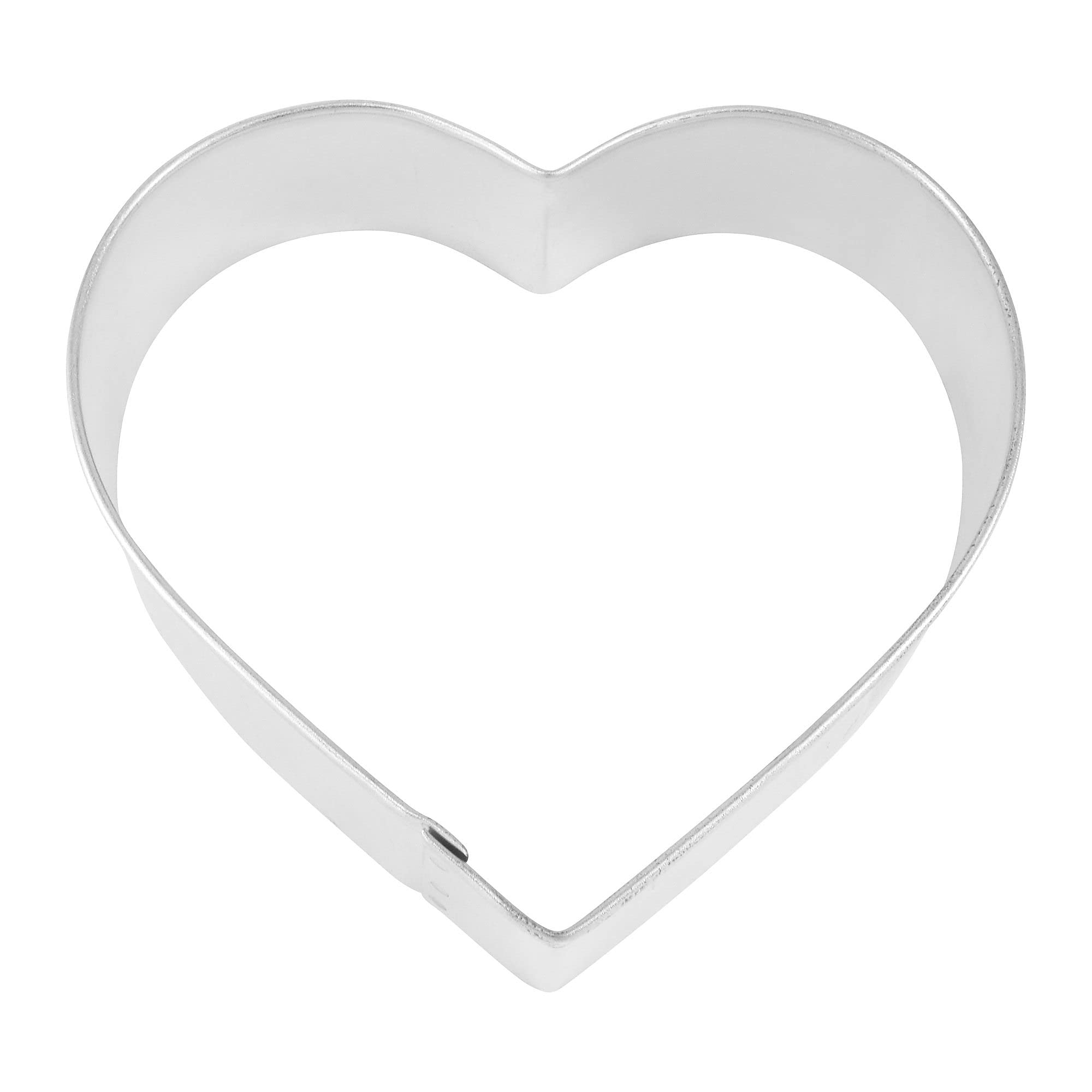 Heart-Shaped 3.25 Inch Cookie Cutter - Durable Tin-Plated Steel Baking Tool for Valentine's Day, Wedding, and Holiday Cookies | Perfect for DIY Desserts, Party Favors, and Home Baking