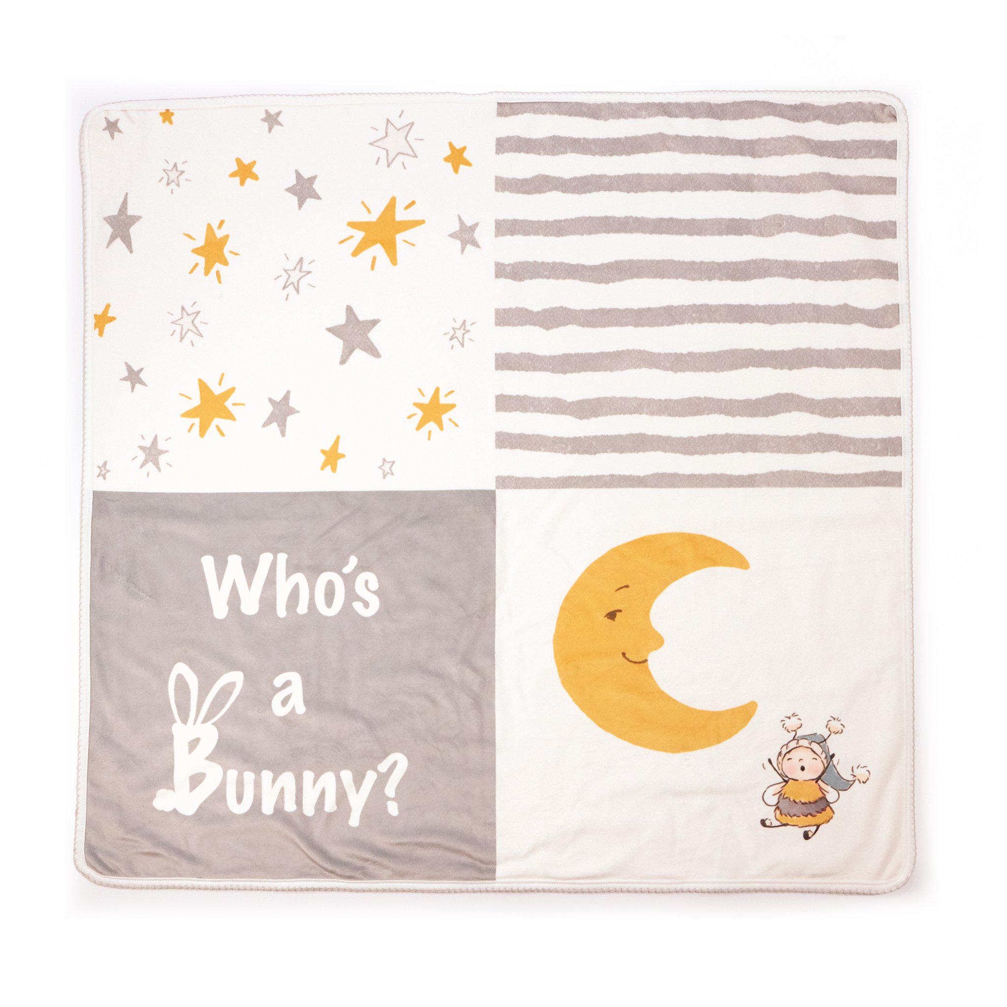Soft Bloom Who's a Bunny Receiving Blanket - Adorable Baby Swaddle Blanket for Newborns & Infants - Perfect for Nursery, Photo Shoots & Gift Giving
