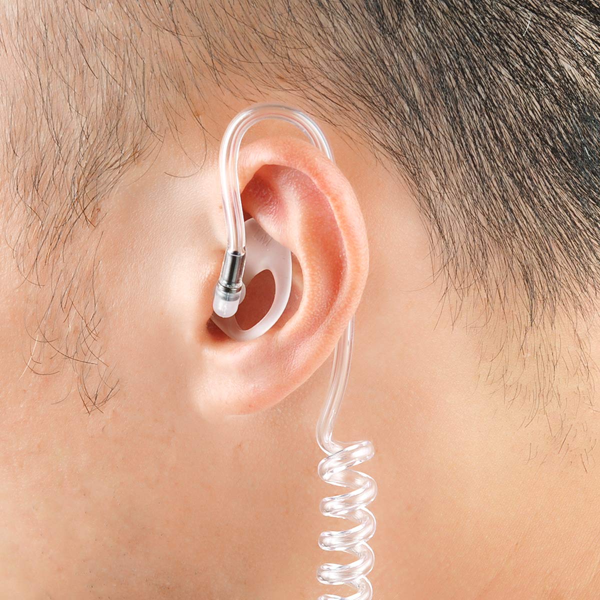Soft Silicone Two-Way Radio Ear Mold Replacement - Small Black Earmold for Acoustic Coil Tube Earpiece (2 Pairs) - Perfect for Security, Construction & Outdoor Communication