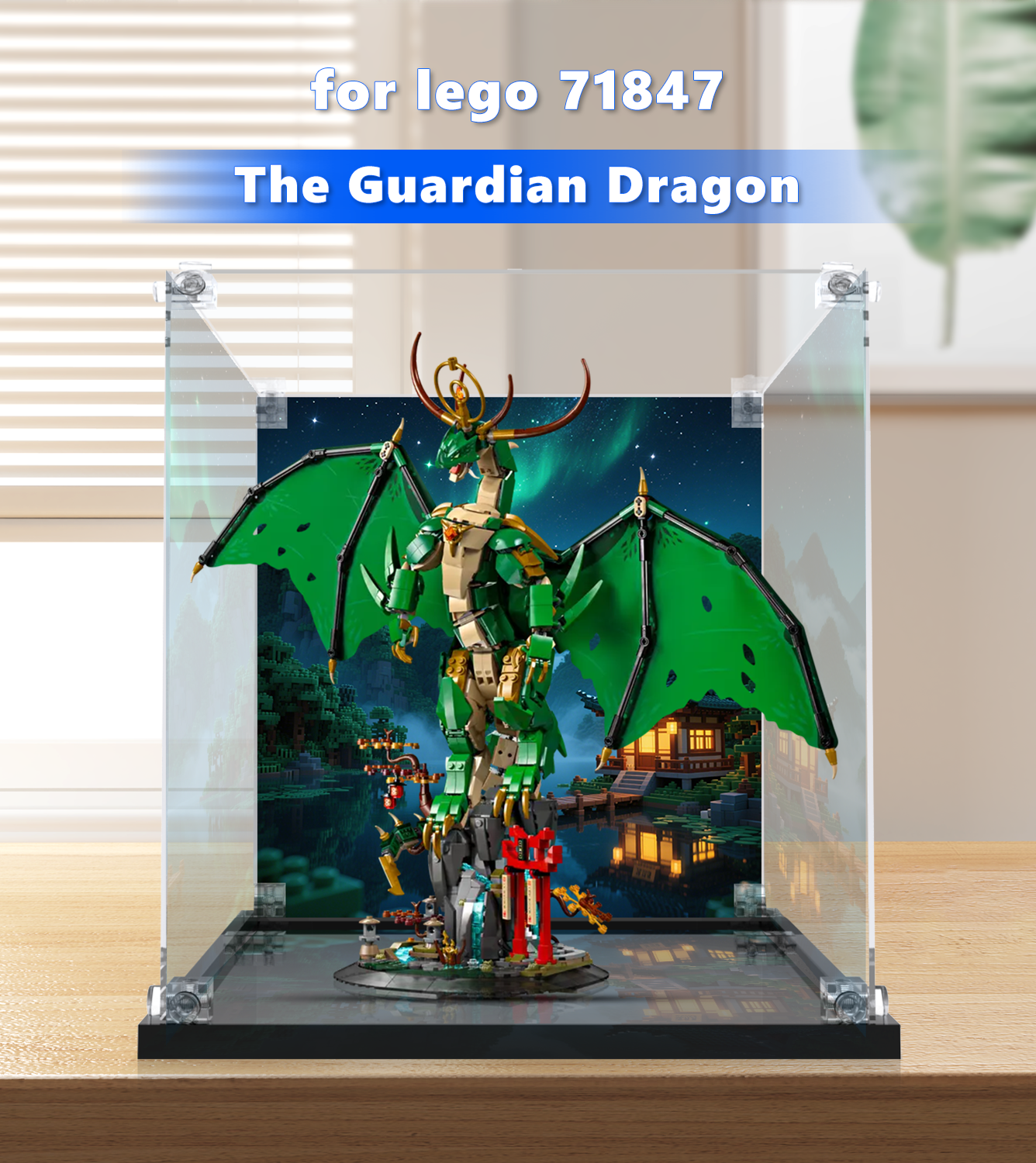 LEGO® NINJAGO® The Guardian Dragon 71847 Display Case - Premium Acrylic Protector for Collectible Building Sets - Perfect for Showcasing & Protecting Your LEGO Ninjago Dragon Model