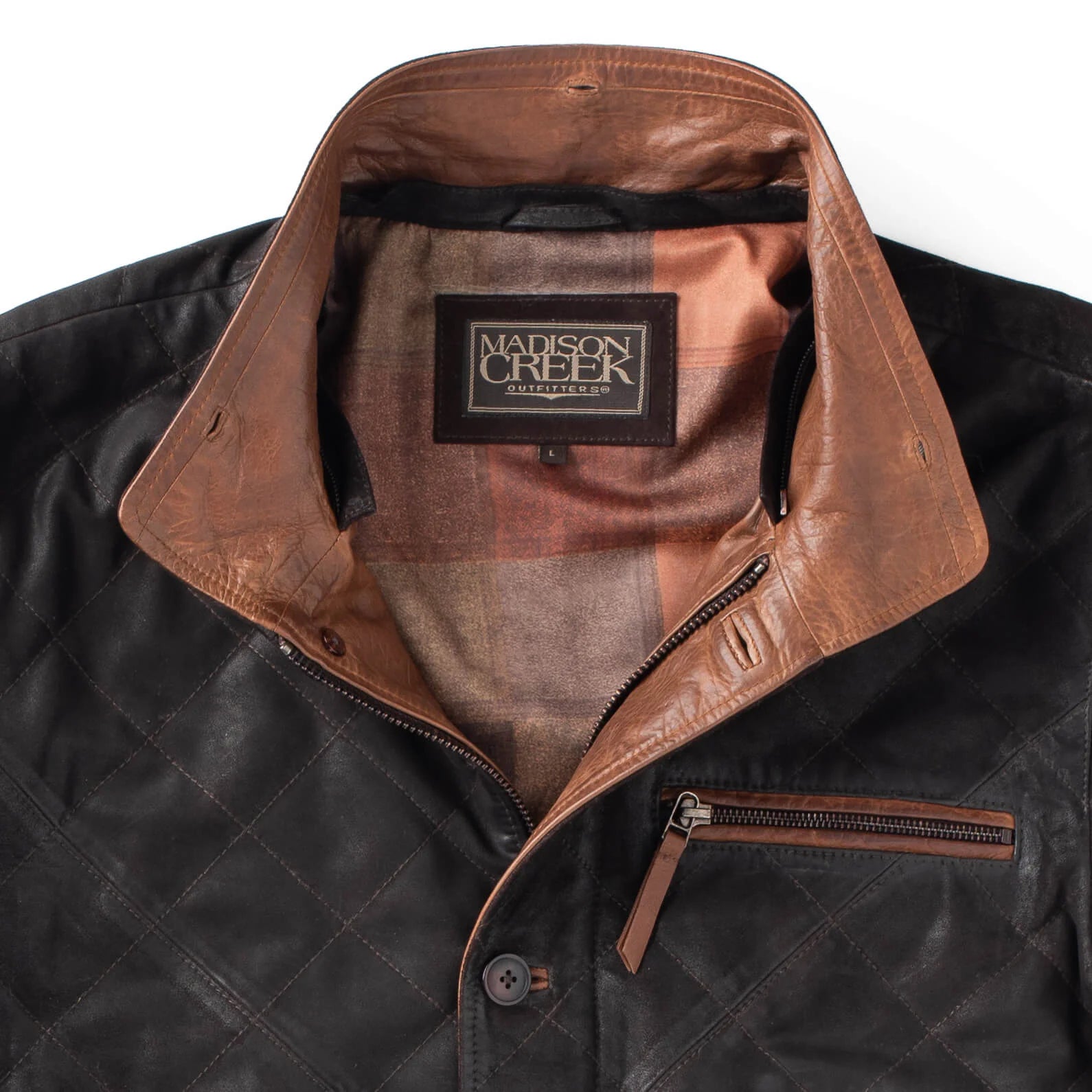 MADISON CREEK RAINIER Leather Jacket for Men - Waterproof & Windproof Outdoor Jacket - Perfect for Hiking, Camping, and Winter Adventures