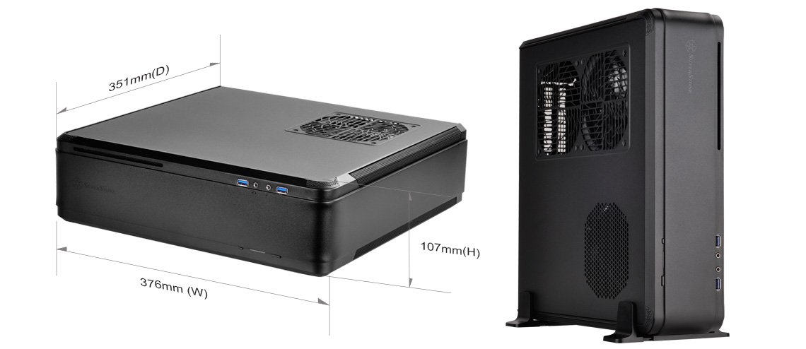 SilverStone SST-FTZ01B Black Mini-ITX Gaming PC Case - Compact High Performance Fortress Design for Small Form Factor Builds | Perfect for Home Theater PCs, LAN Parties & Space-Saving Gaming Setups