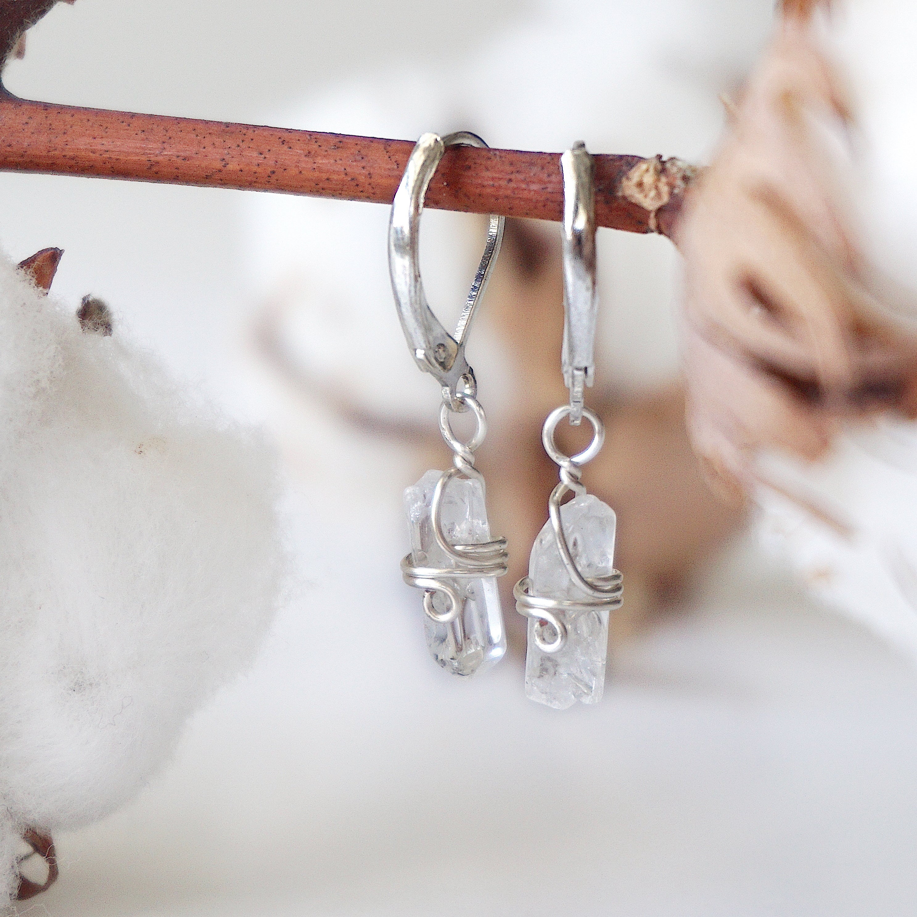 Rock Crystal Drop Earrings - Sterling Silver Plated Dangle Earrings for Women | Elegant Jewelry Gift for Wedding, Party & Special Occasions