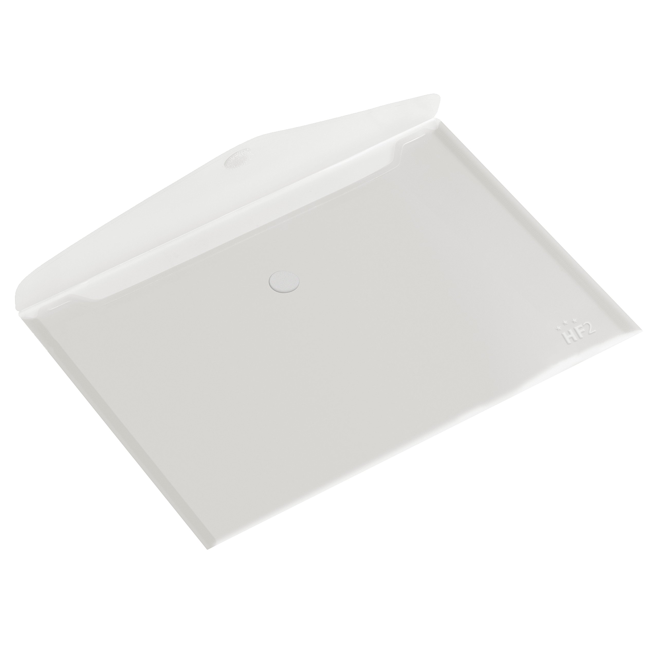A3 Clear Plastic Document Envelope - Landscape Style for Office, School & Travel - Waterproof File Holder for Papers, Photos & Important Documents (White)