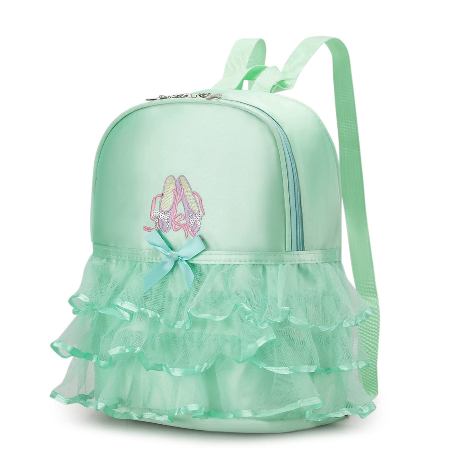 Cute Green Ballet Dance Backpack Tutu Dress Bag - Waterproof Small Duffle for Girls, Perfect for Ballet Classes, Gym, and Dance Practice