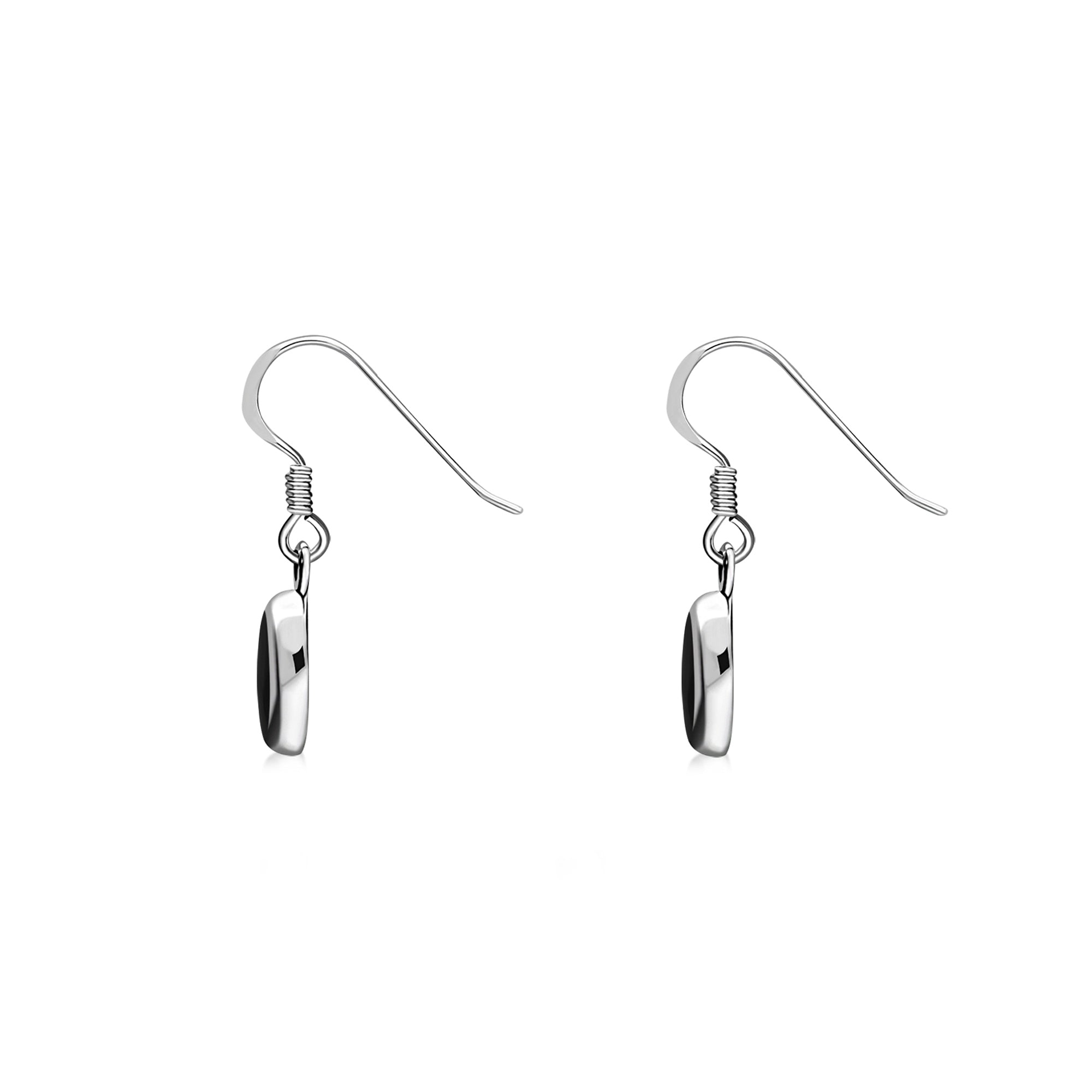 Sterling Silver Whitby Jet Oval Drop Earrings for Women – Elegant Gothic Jewelry for Parties, Weddings & Evening Events